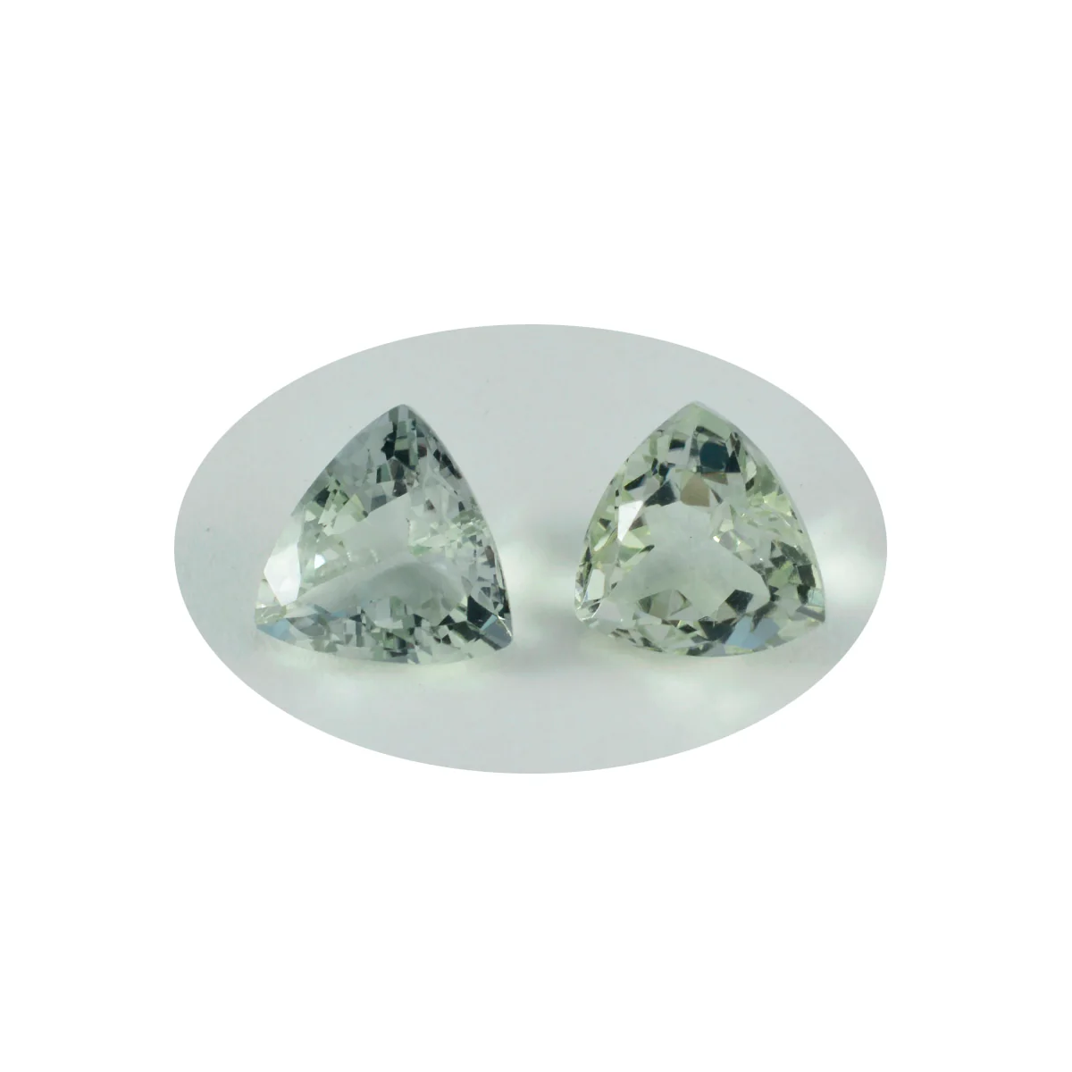 Green Amethyst 10PC Tiny 3x3 MM Triangle Faceted Green Fiery Semi Precious Gems - Image 4