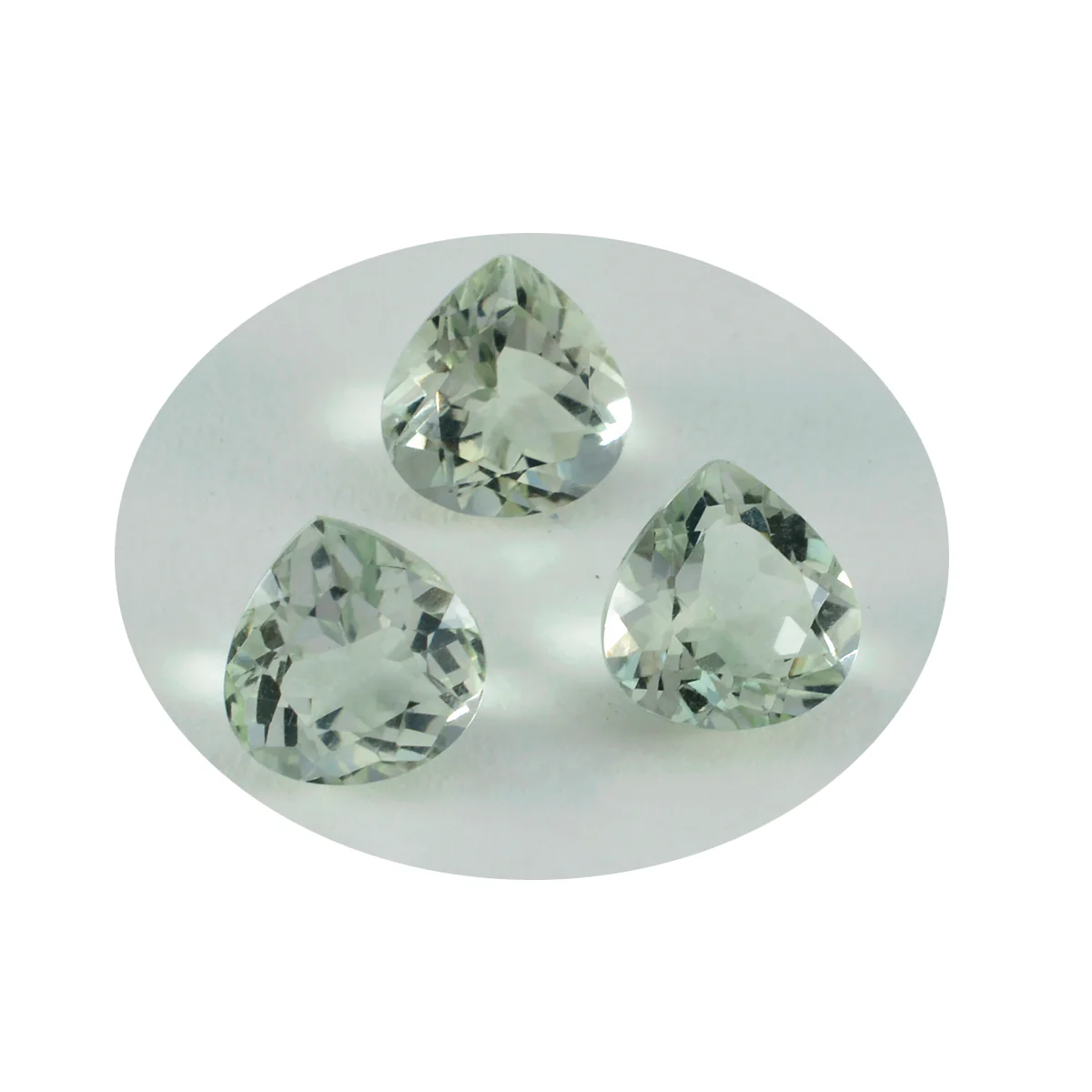 Green Amethyst 10PC Tiny 4x4 MM Heart Faceted Green Brilliant Semi Precious Loose Gems - Image 3