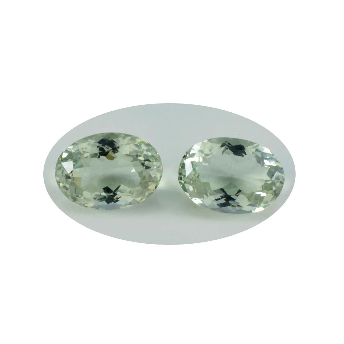 Green Amethyst 1PC Large 10x14 MM Oval Faceted Green Genuine Semi Precious Loose Gems - Image 3