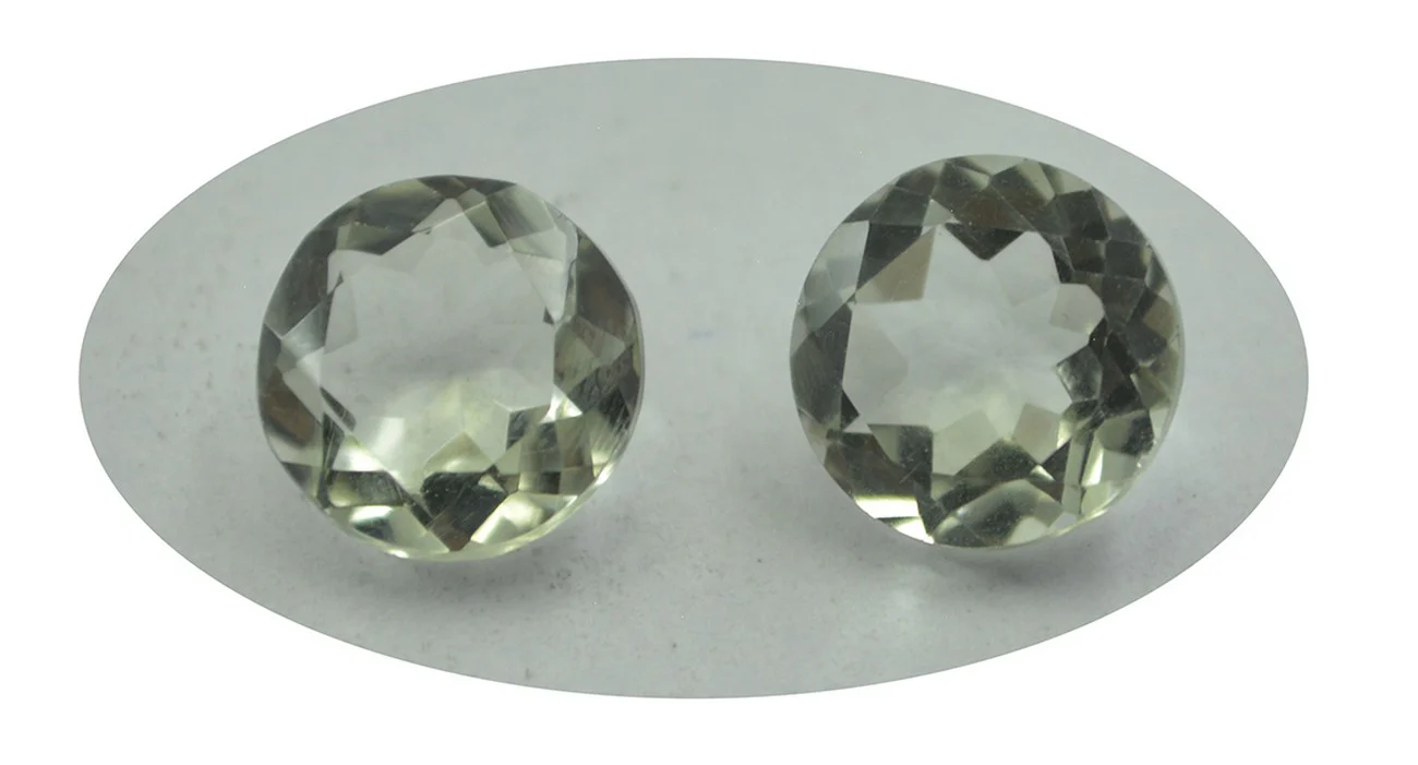 Green Amethyst 1PC Large 12x12 MM Round Faceted Green High-Quality Semi Precious Loose Gems