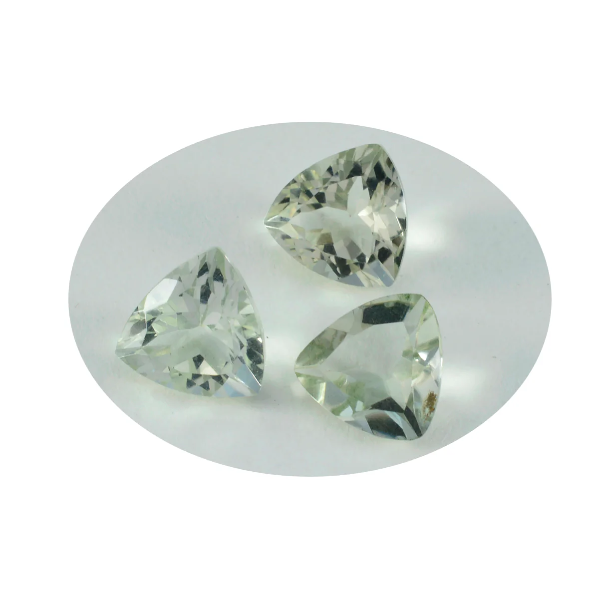 Green Amethyst 1PC Large 12x12 MM Triangle Faceted Green High-Quality Semi Precious Loose Gems