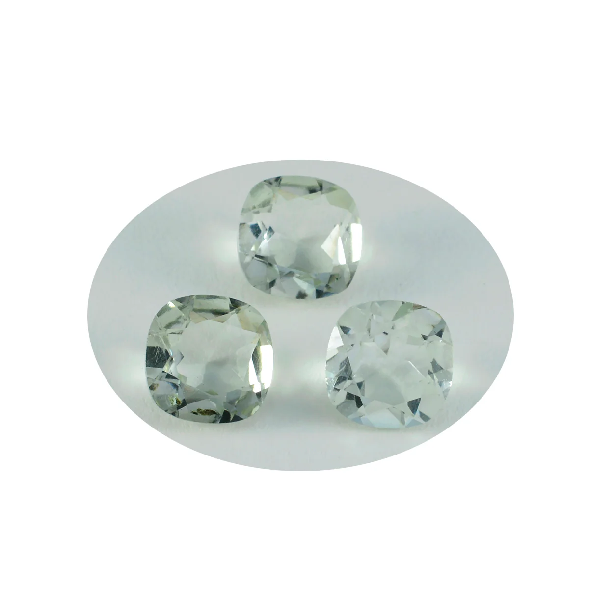 Green Amethyst 1PC Medium 9x9 MM Cushion Faceted Green Lustrous Semi Precious Loose Gemstone - Image 4