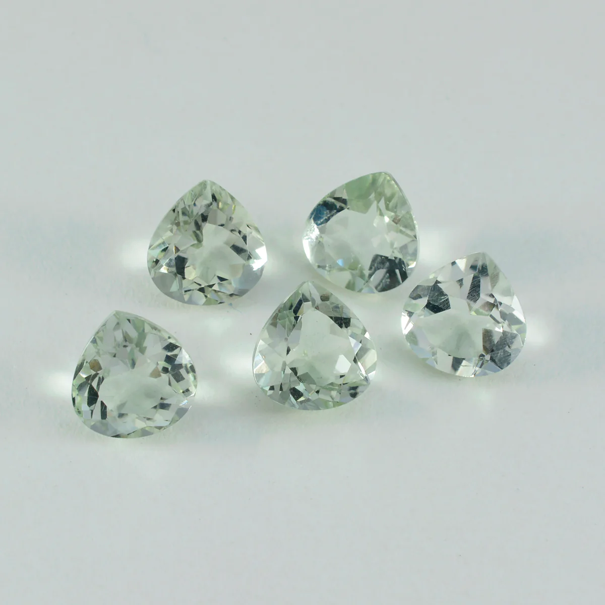 Green Amethyst 1PC Medium 9x9 MM Heart Faceted Green Lustrous Semi Precious Loose Gemstone - Image 2