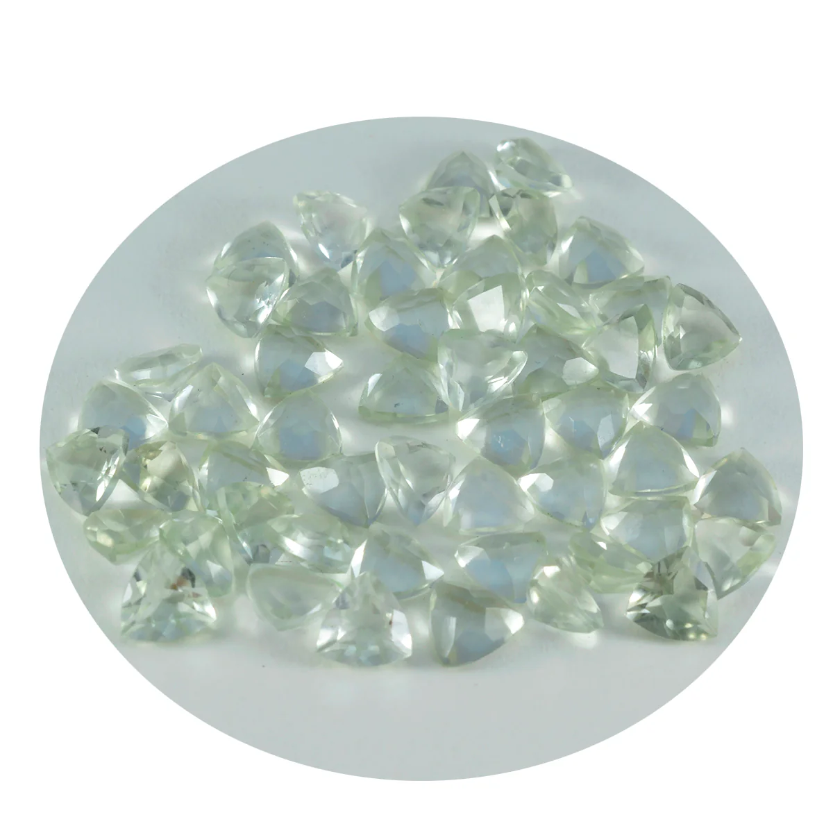 Green Amethyst 1PC Medium 9x9 MM Triangle Faceted Green Lustrous Semi Precious Loose Gemstone - Image 3