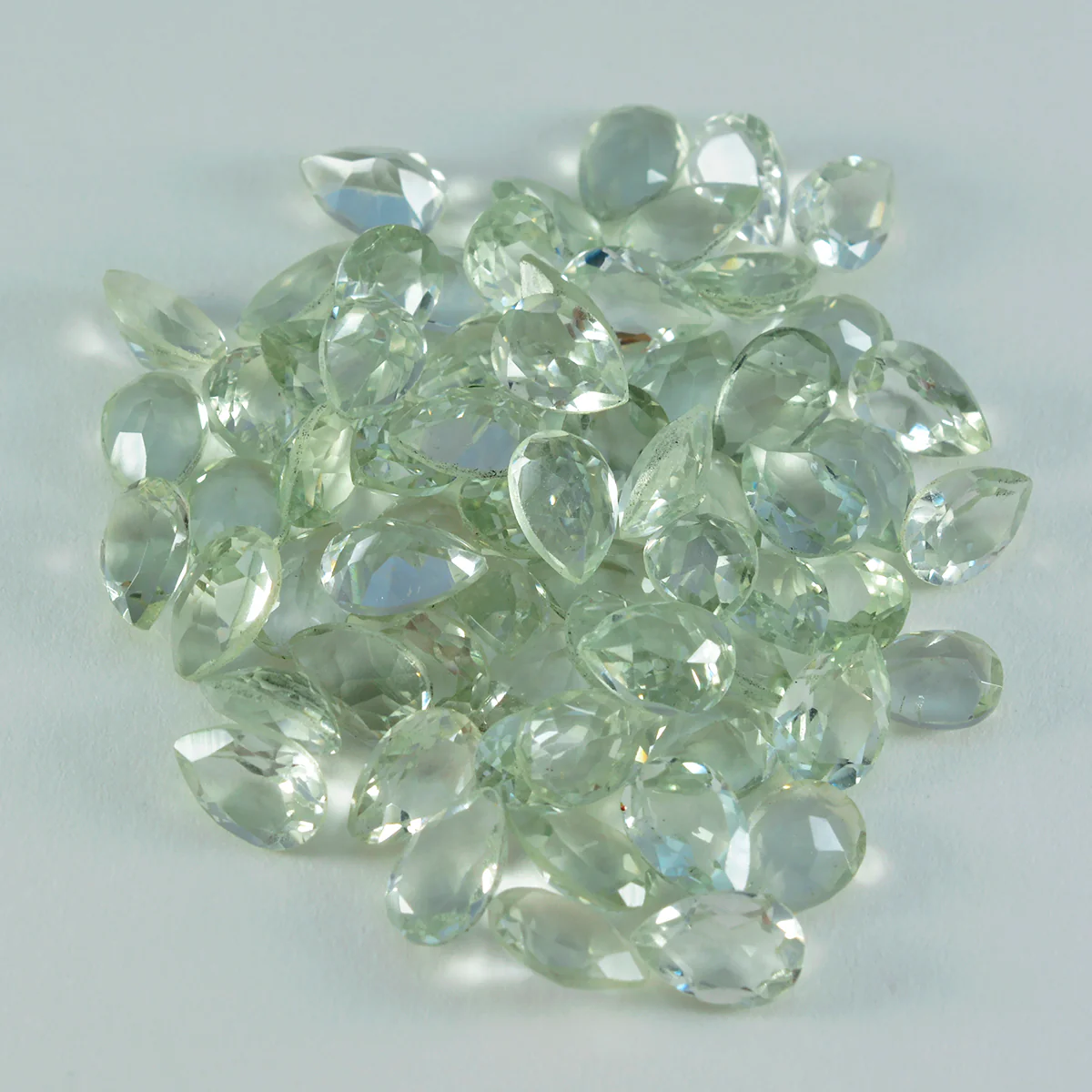 Green Amethyst 1PC Small 6x9 MM Pear Faceted Green Fiery Semi Precious Gems - Image 3