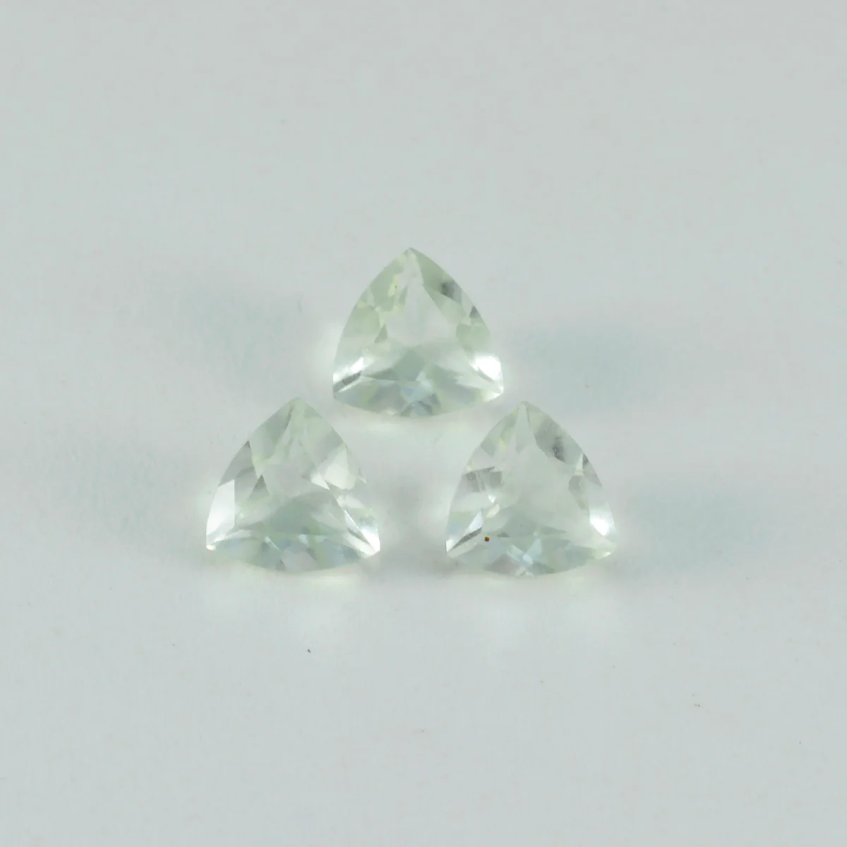 Green Amethyst 1PC Small 7x7 MM Triangle Faceted Green Splendid Semi Precious Gems