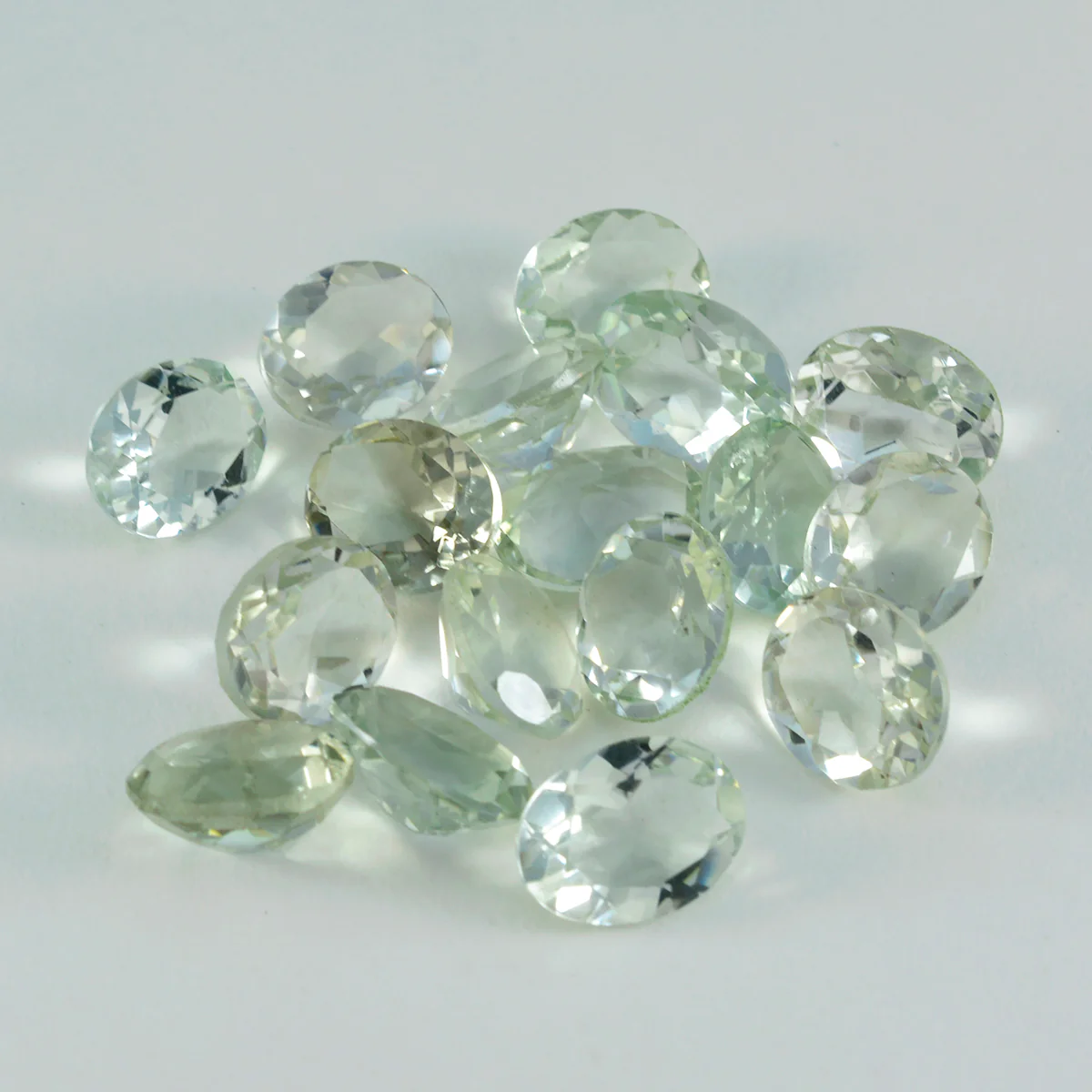 Green Amethyst 1PC Small 7x9 MM Oval Faceted Green Luster Semi Precious Loose Gemstones - Image 3