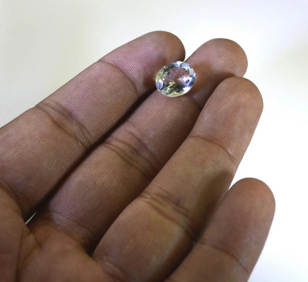 Green Amethyst 1PC Small 7x9 MM Oval Faceted Green Luster Semi Precious Loose Gemstones - Image 4