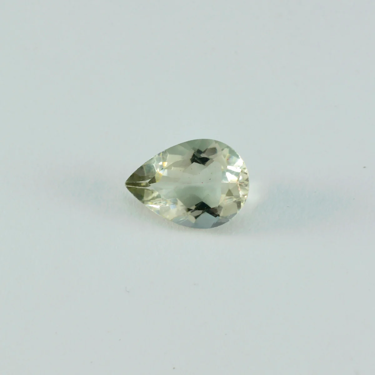 Green Amethyst 1PC Tiny 5x7 MM Pear Faceted Green Superior Semi Precious Loose Gemstone - Image 3