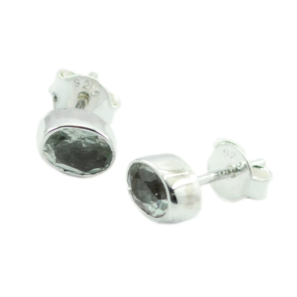 Green Amethyst American Julieta Solitaire Stud Green Sterling Silver Earring - Image 3