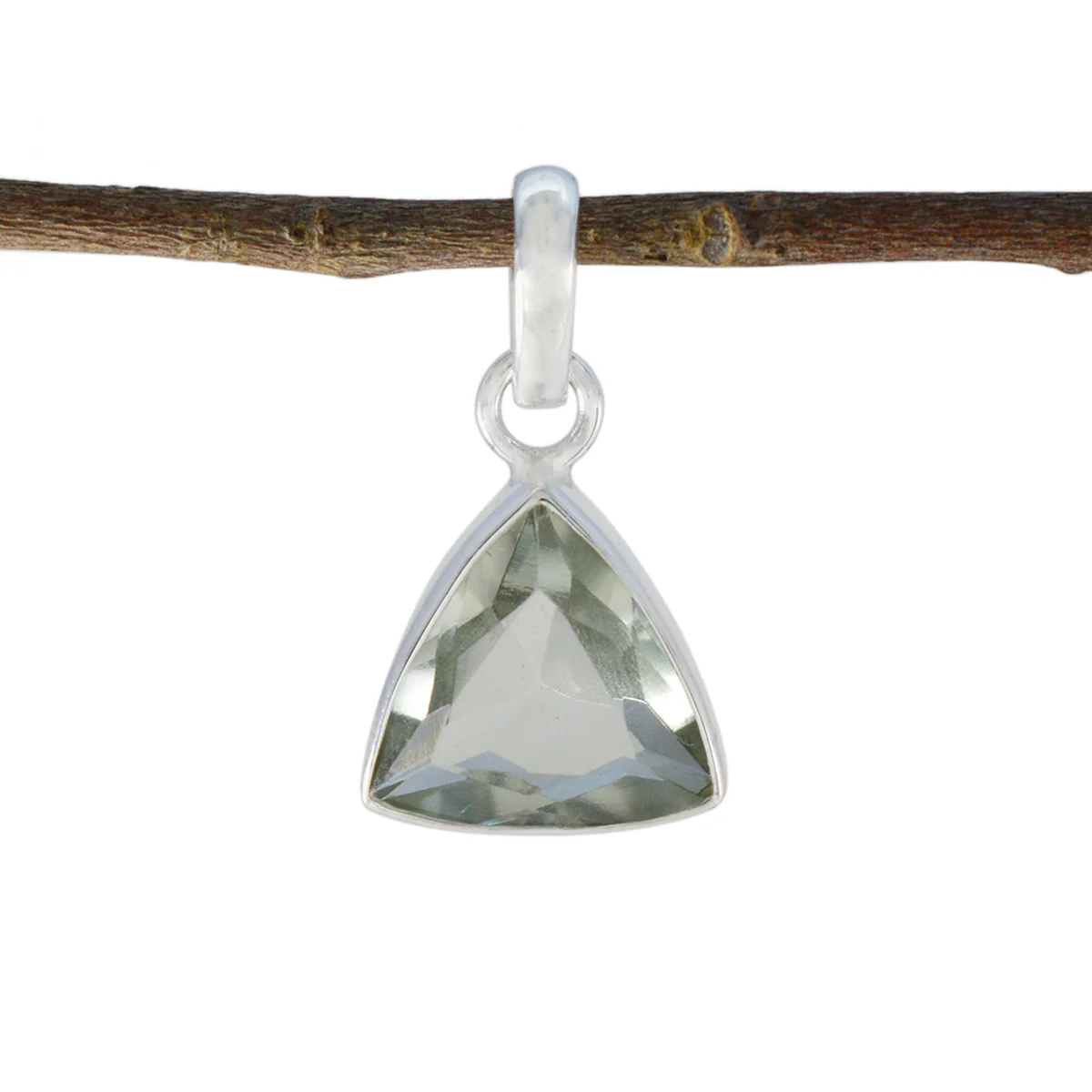 Green Amethyst Dainty Russian 925 Silver Solitaire Teresa Graceful Green Pendant Jewelry