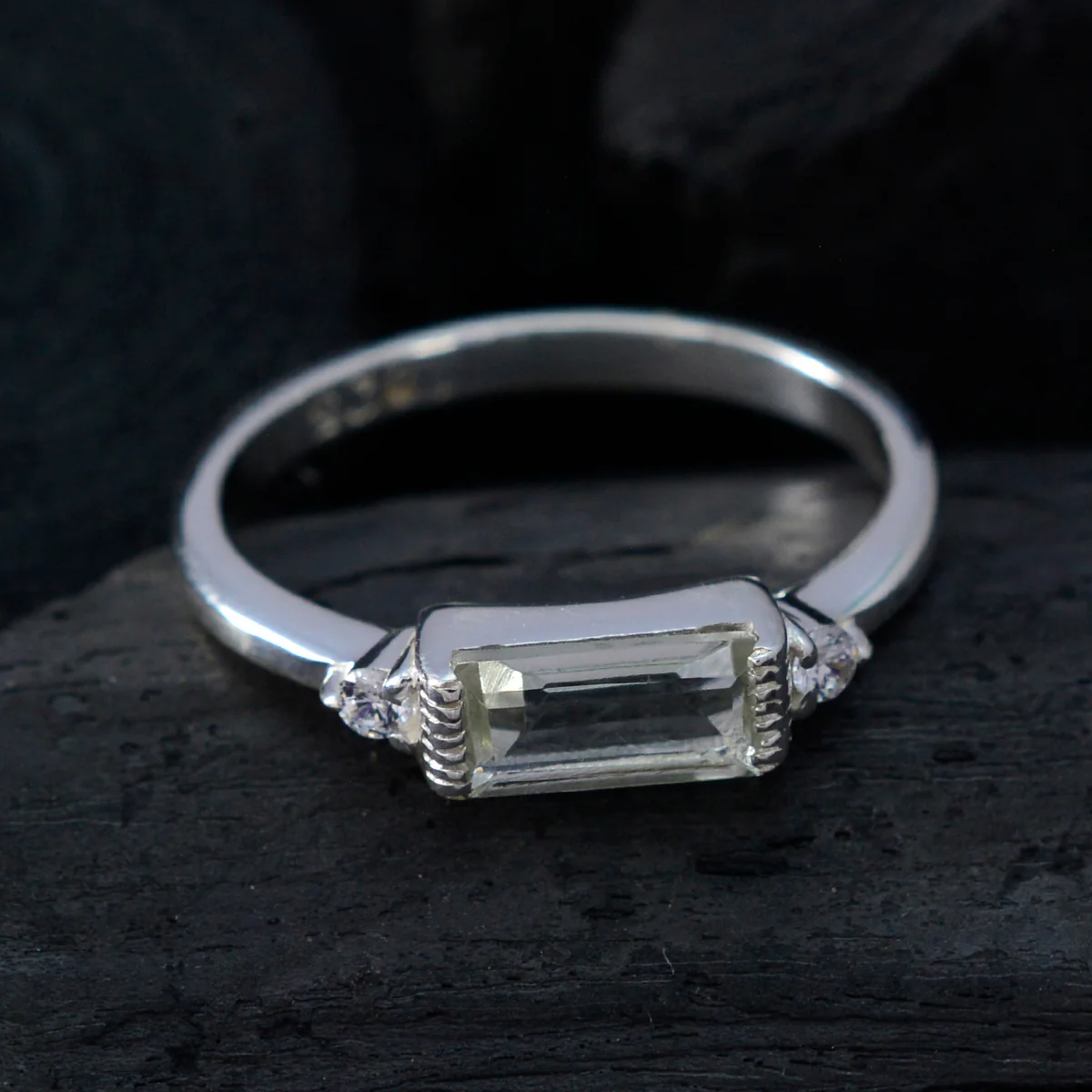Green Amethyst Halo Korean 92.5 Silver Green Gems Delicate Fairytale Ring Jewelry - Image 4
