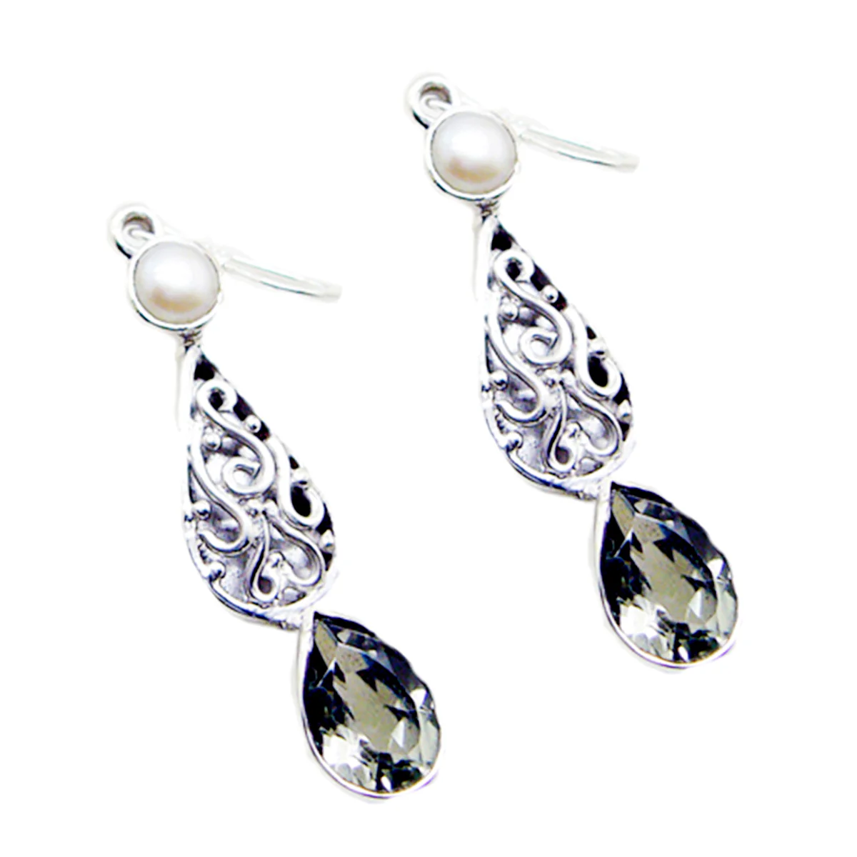 Green Amethyst Korean Laura multiple Dangle Green 92.5 Silver Earring - Image 3