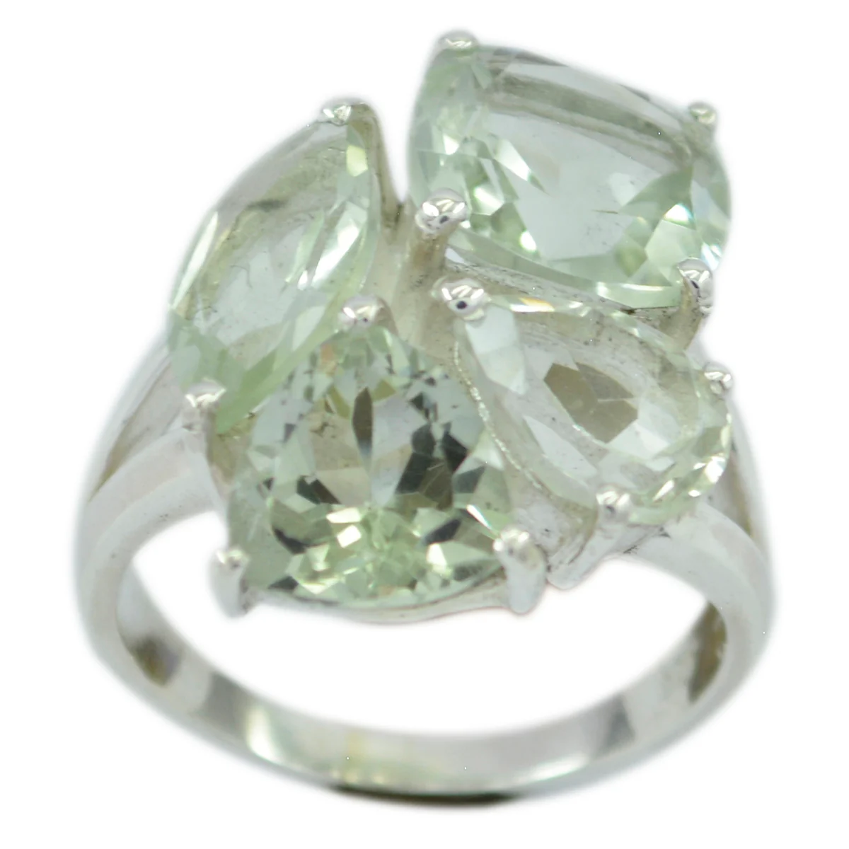 Green Amethyst quarter Egyptian Sterling Silver Green Gems Versatile Signet Ring Jewellery - Image 2