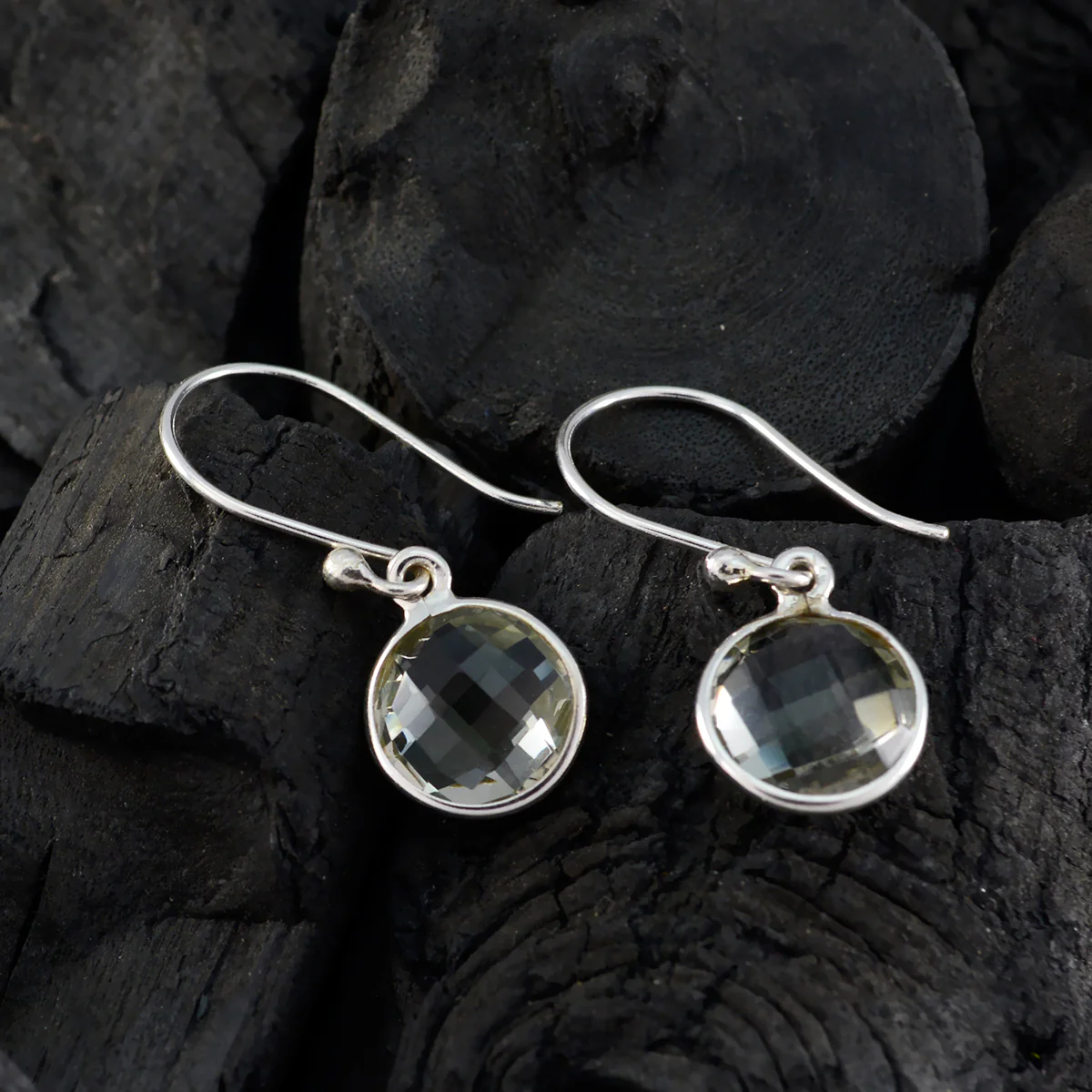 Green Amethyst Russian Sakura multiple Dangle Green 925 Sterling Silver Earring - Image 4