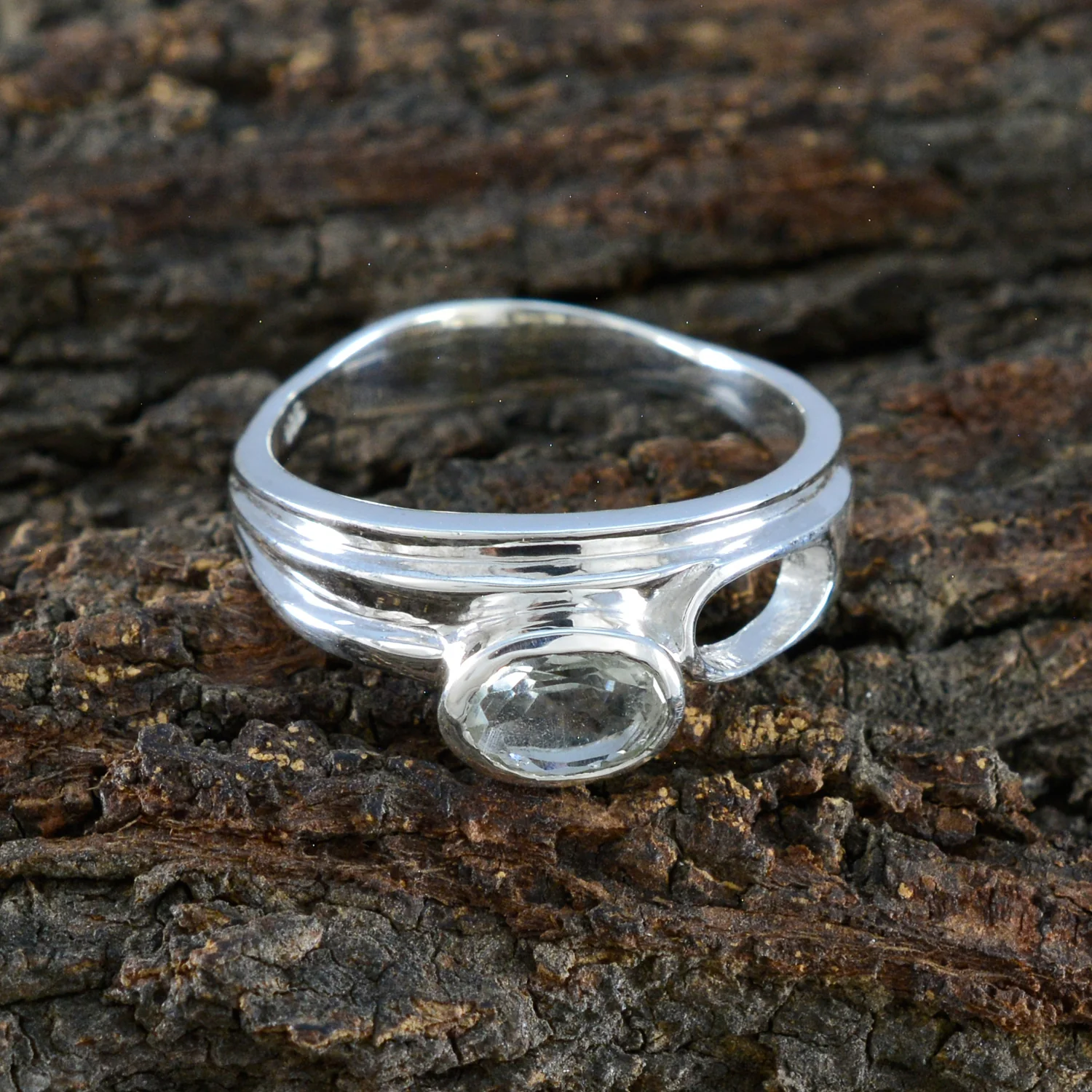 Green Amethyst Solitaire Japanese 925 Sterling Silver Green Gems Whisper-thin Abstract Ring Jewelry - Image 4
