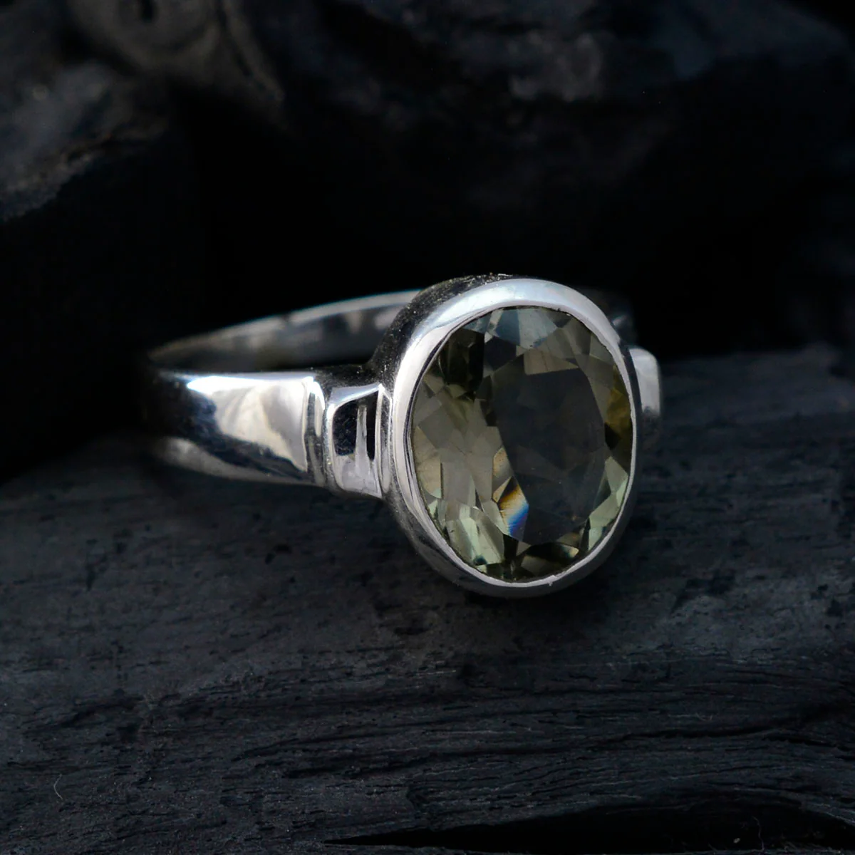 Green Amethyst Solitaire Moroccan 92.5 Silver Green Gemstone Mid-weight Fairytale Ring Jewellery - Image 4
