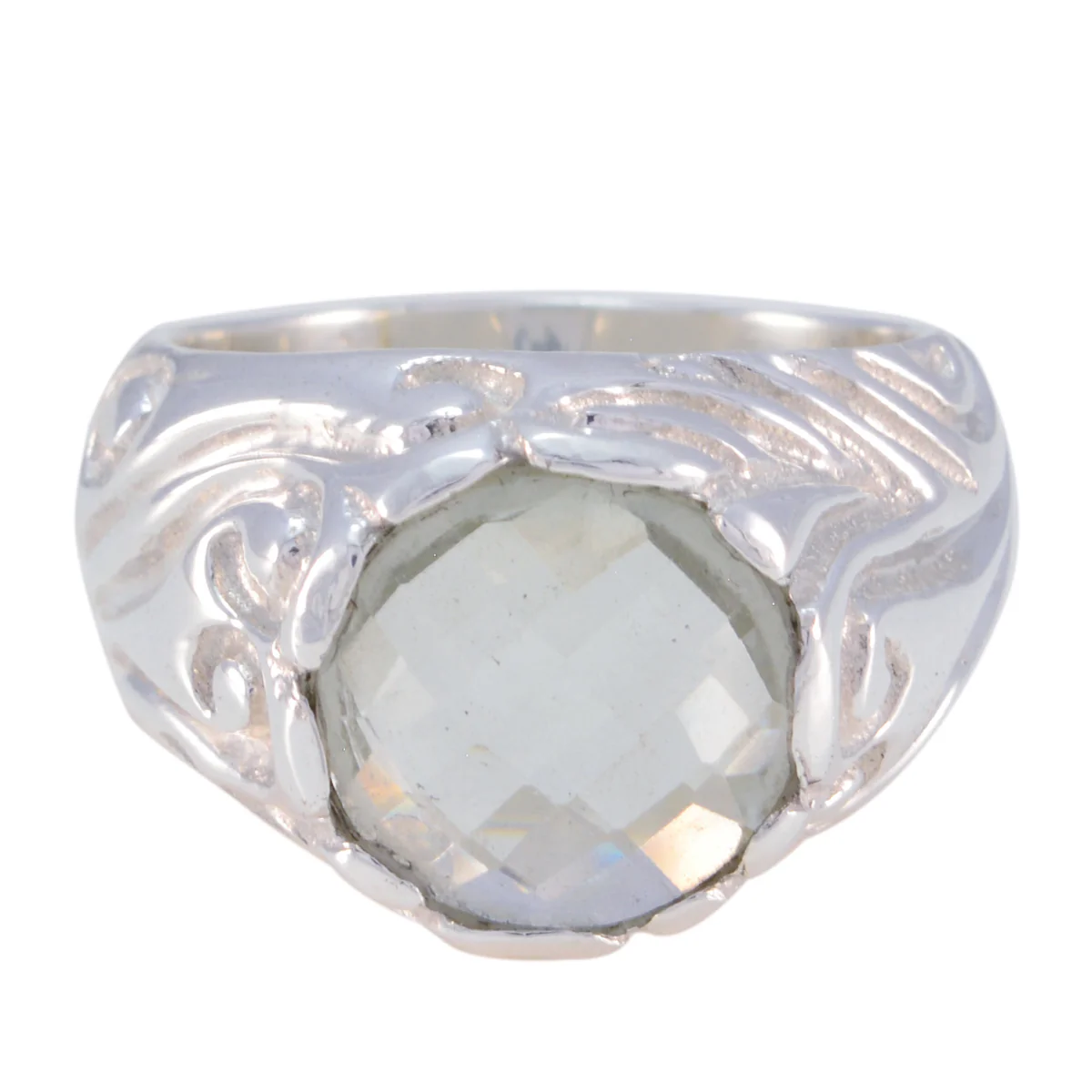 Green Amethyst Solitaire Moroccan 92.5 Silver Green Gemstones Chunky Signet Ring Jewellery - Image 2