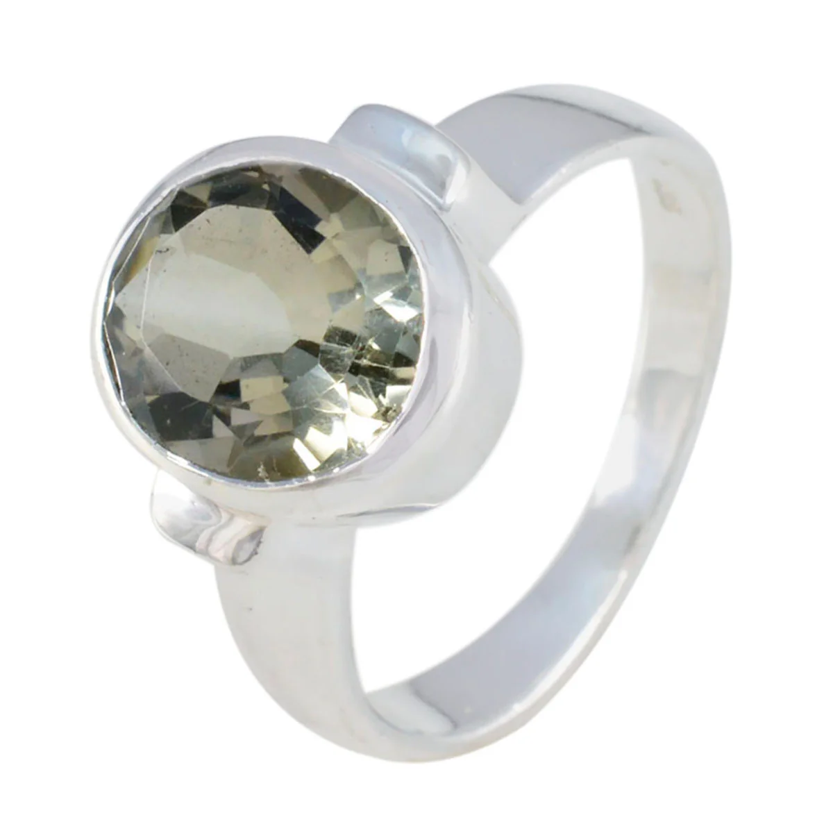 Green Amethyst Solitaire Moroccan Sterling Silver Green Gems Classic Glamorous Ring Jewelry - Image 2