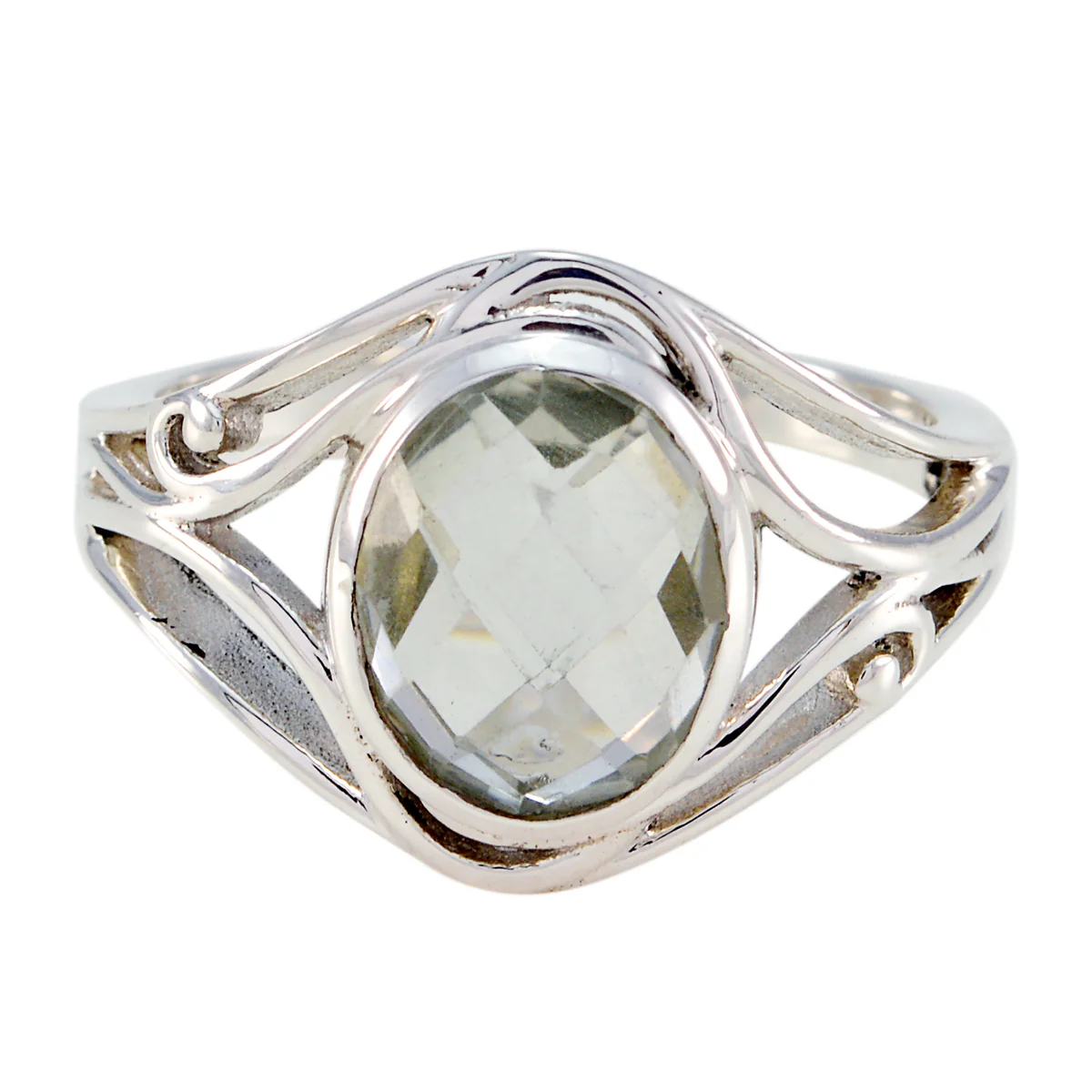 Green Amethyst Solitaire Russian 92.5 Silver Green Gems Tiny Ethnic Ring Jewellery