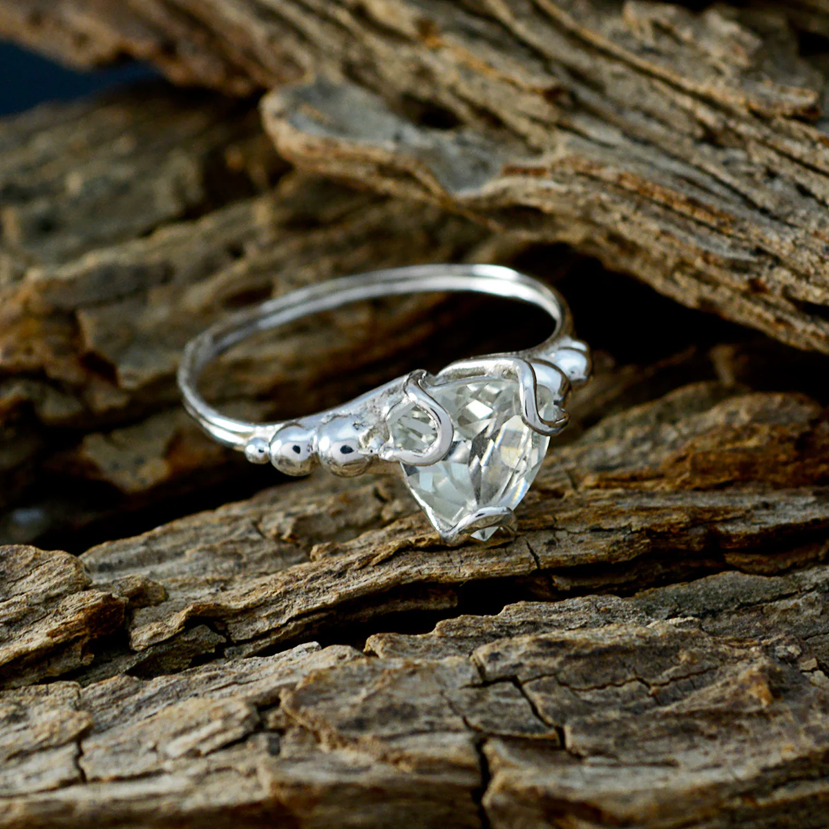 Green Amethyst Solitaire Turkish 925 Sterling Silver Green Gems Delicate Rope-Wire Ring Jewelry - Image 3