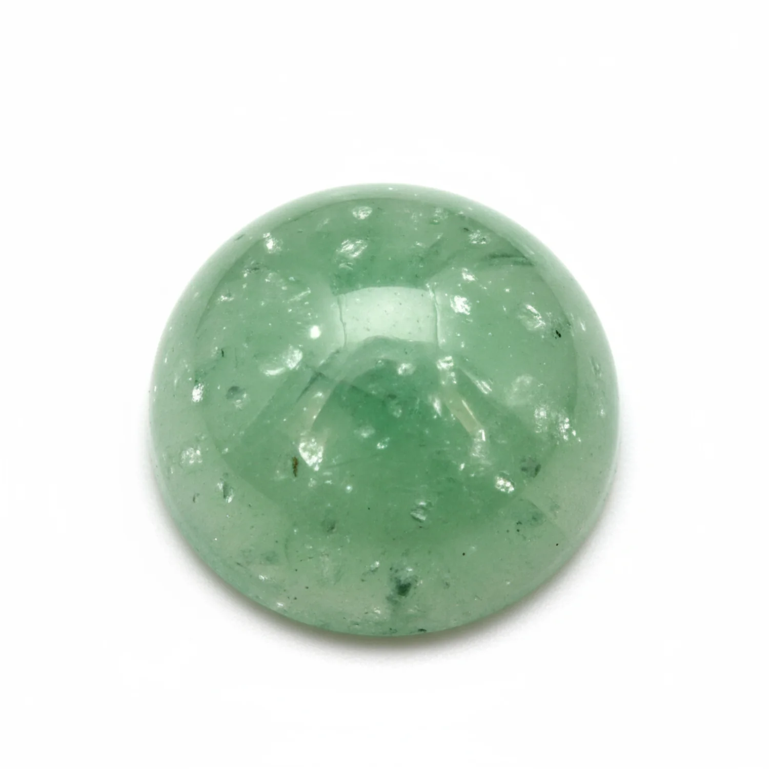 Green Aventurine 1PC Medium 9x9 MM Round Cabochon Green Lustrous semi Precious Semi Precious Gemstone - Image 2