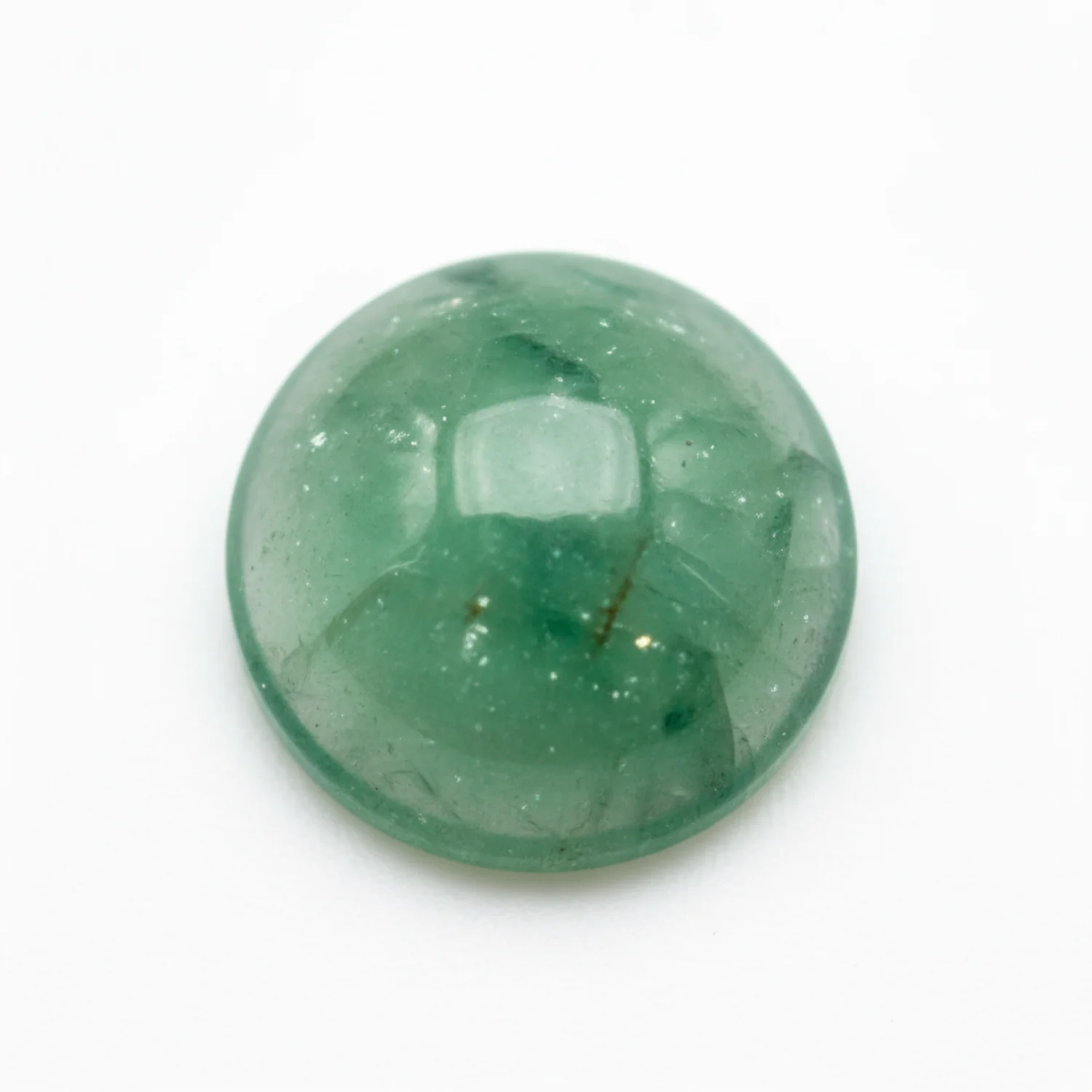 Green Aventurine 1PC Small 8x8 MM Round Cabochon Green Luster semi Precious Loose Gemstones