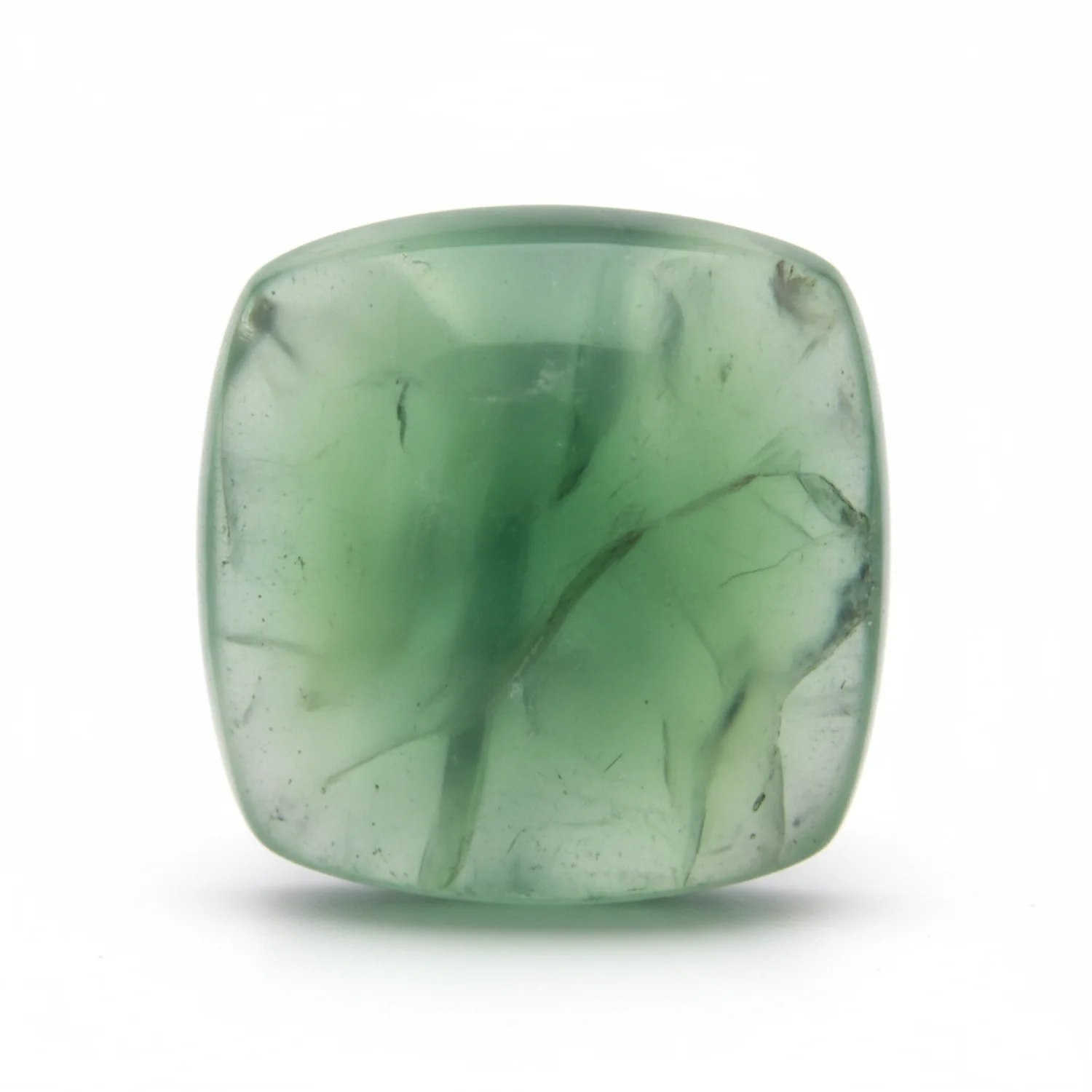 Green Fluorite 1PC Large 11x11 MM Cushion Cabochon Green Polished semi Precious Loose Gemstones - Image 2