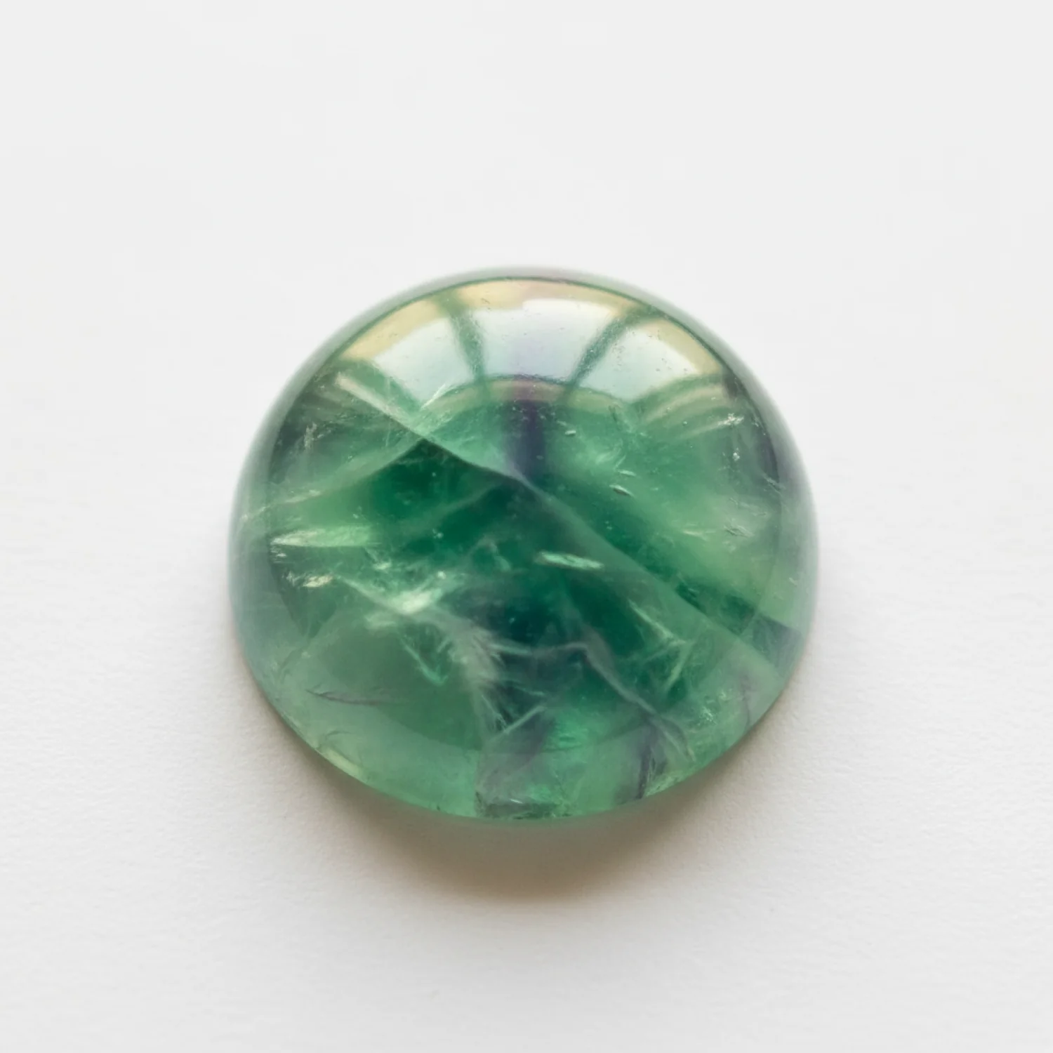 Green Fluorite 1PC Large 11x11 MM Round Cabochon Green Genuine semi Precious Loose Gemstones - Image 2