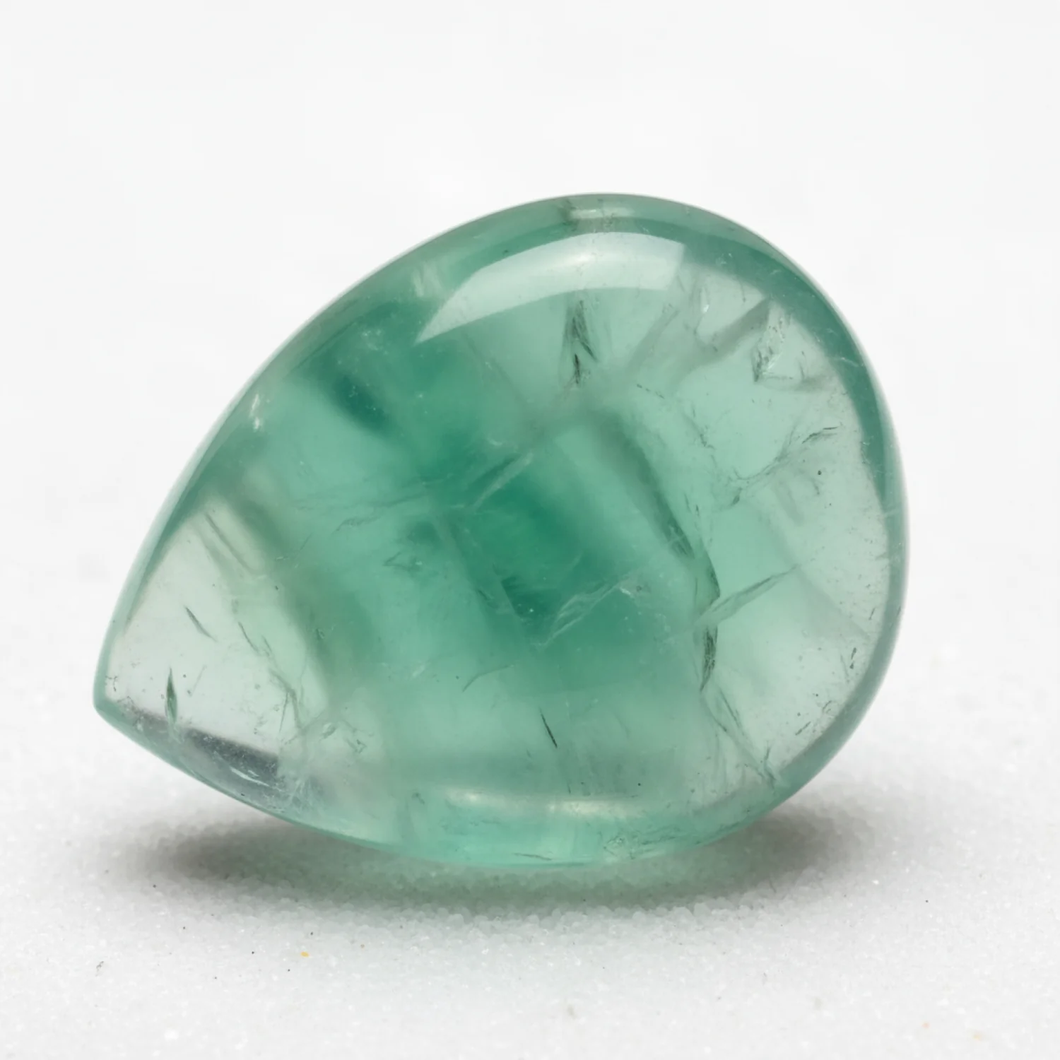 Green Fluorite 1PC Large 9x11 MM Pear Cabochon Green Shine semi Precious Precious Gemstone - Image 2