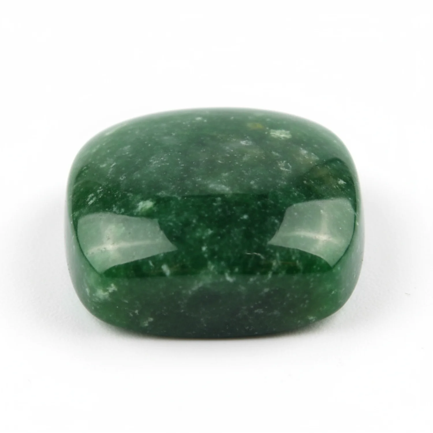 Green Jade 1PC Large 10x10 MM Cushion Cabochon Green Shine semi Precious Loose Gems - Image 2