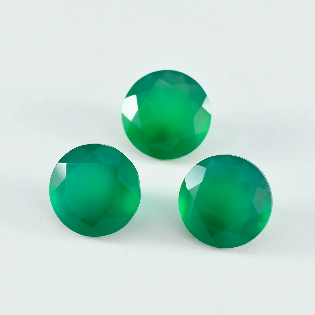 Green Onyx 10PC Tiny 3x3 MM Round Faceted Green Fiery Semi Precious Loose Gemstone - Image 2