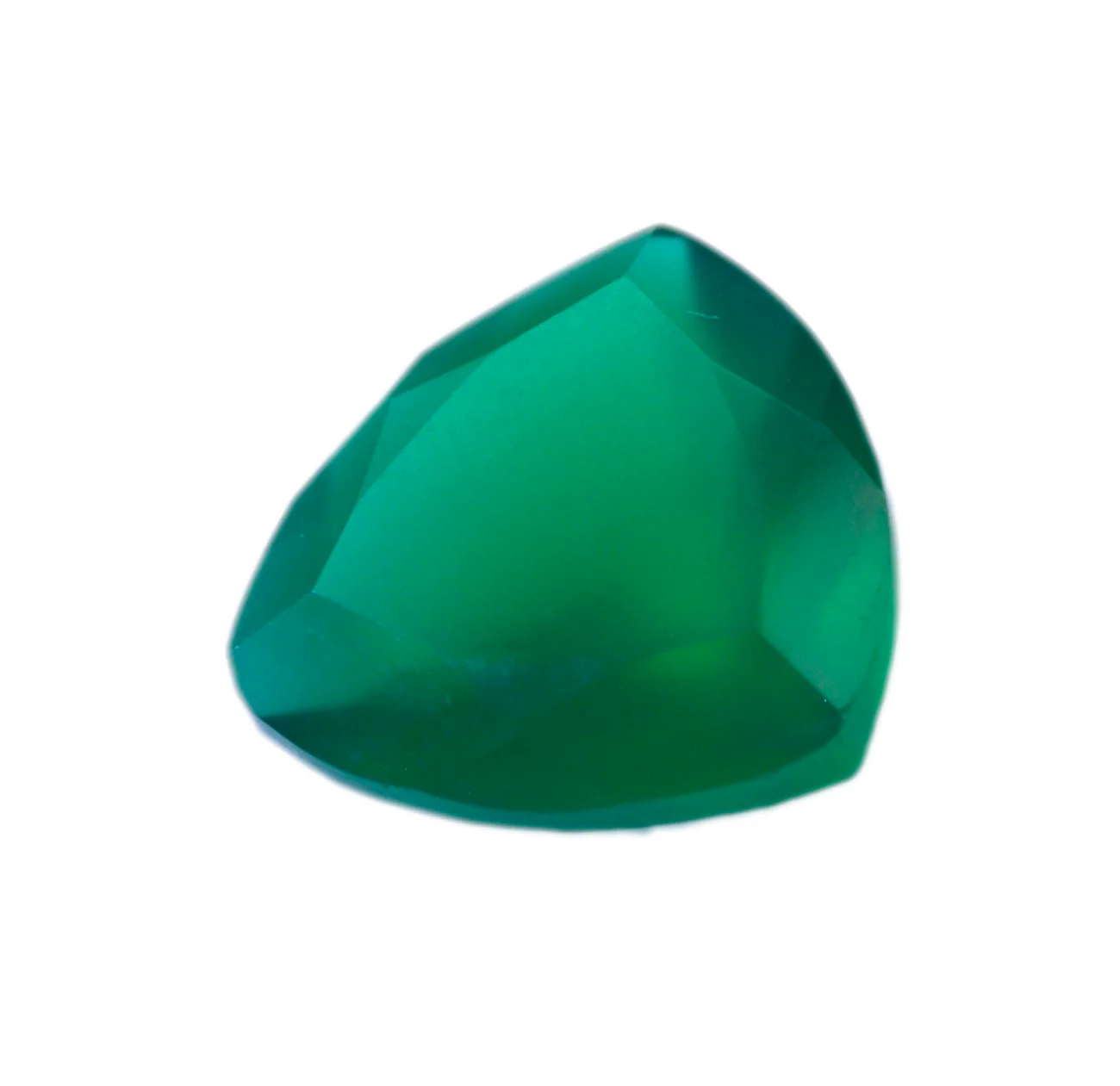 Green Onyx 10PC Tiny 3x3 MM Triangle Faceted Green Fiery Semi Precious Loose Gemstone - Image 2