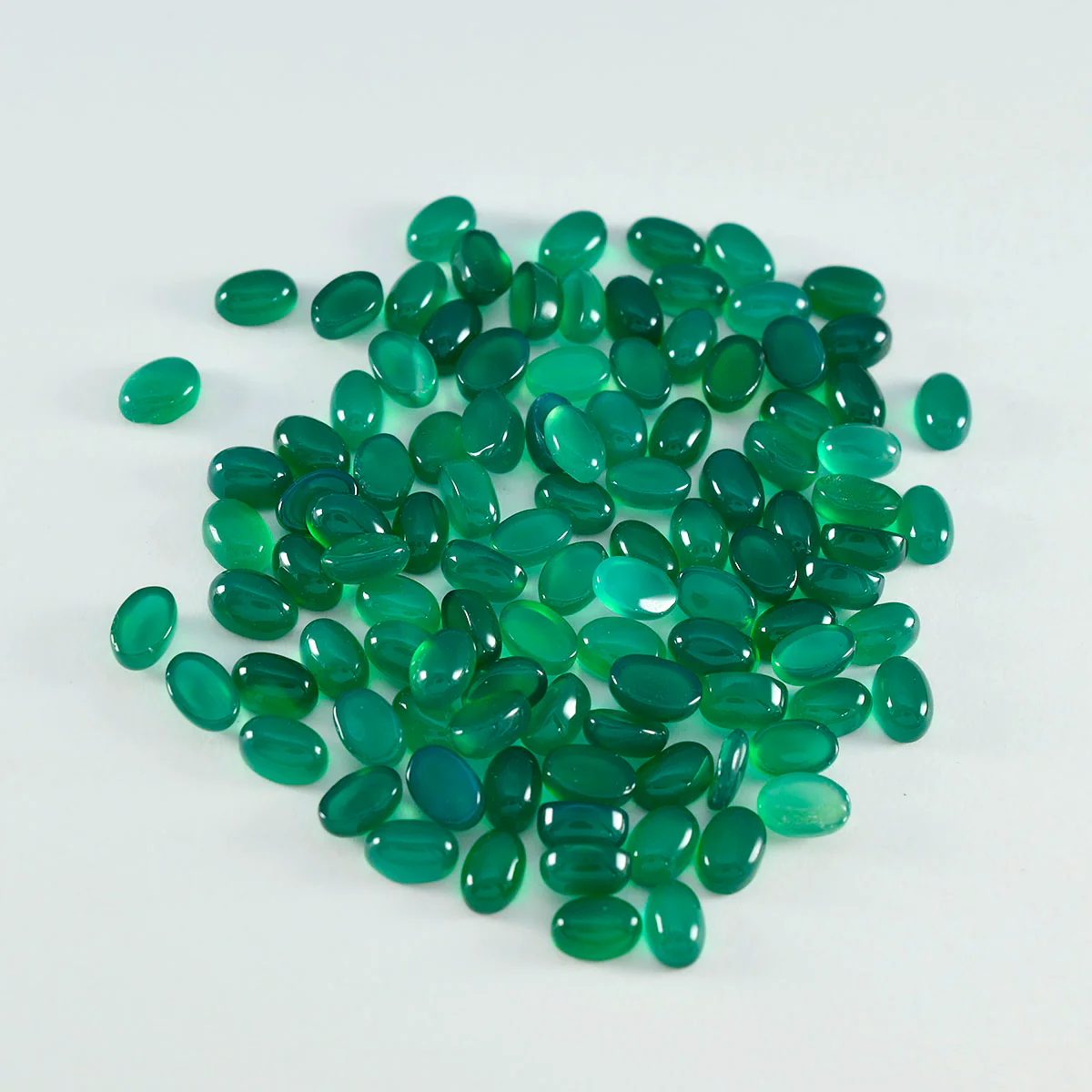 Green Onyx 10PC Tiny 3x5 MM Oval Cabochon Green Natural semi Precious Loose Gemstone