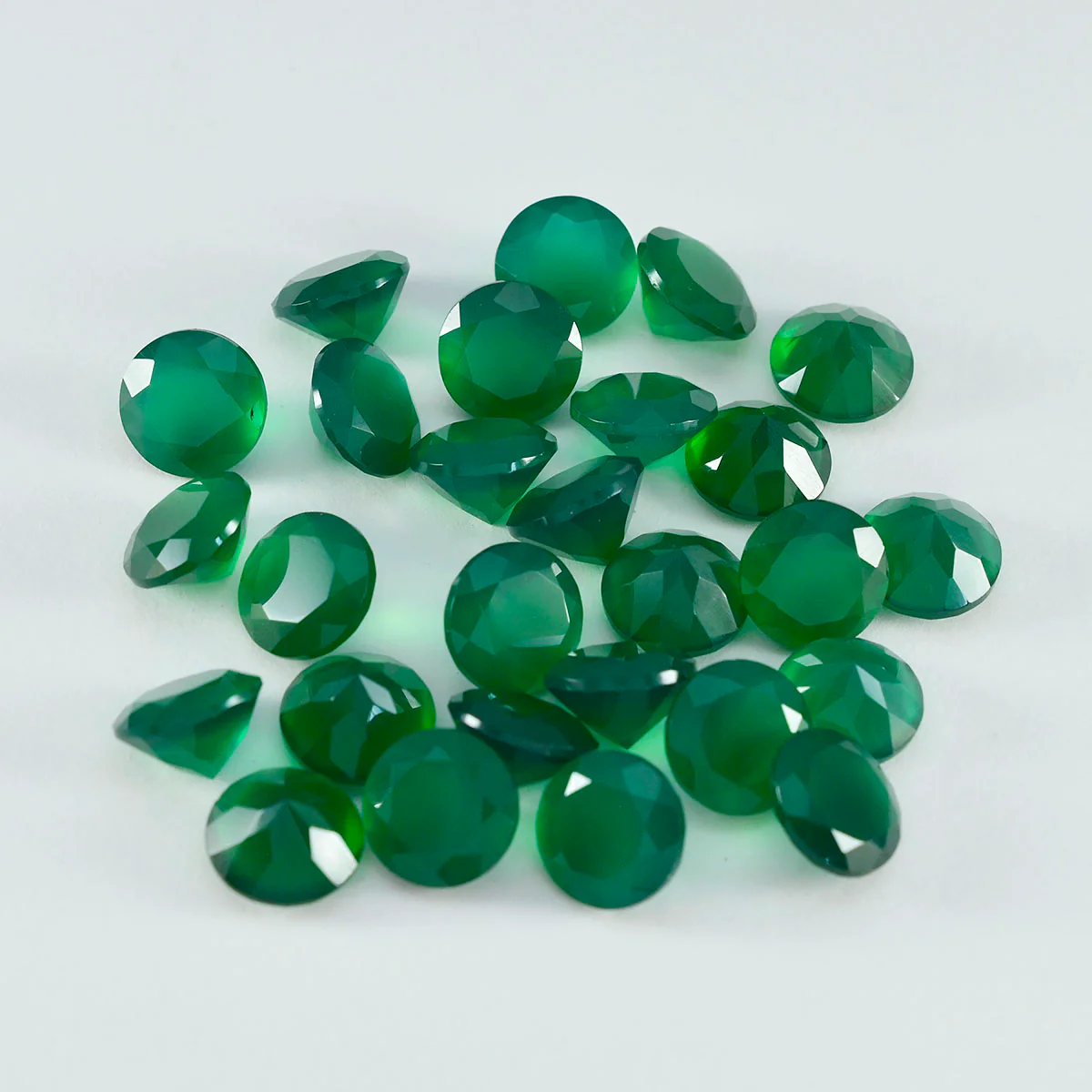 Green Onyx 10PC Tiny 5x5 MM Round Faceted Green Sparkling Semi Precious Gems - Image 4