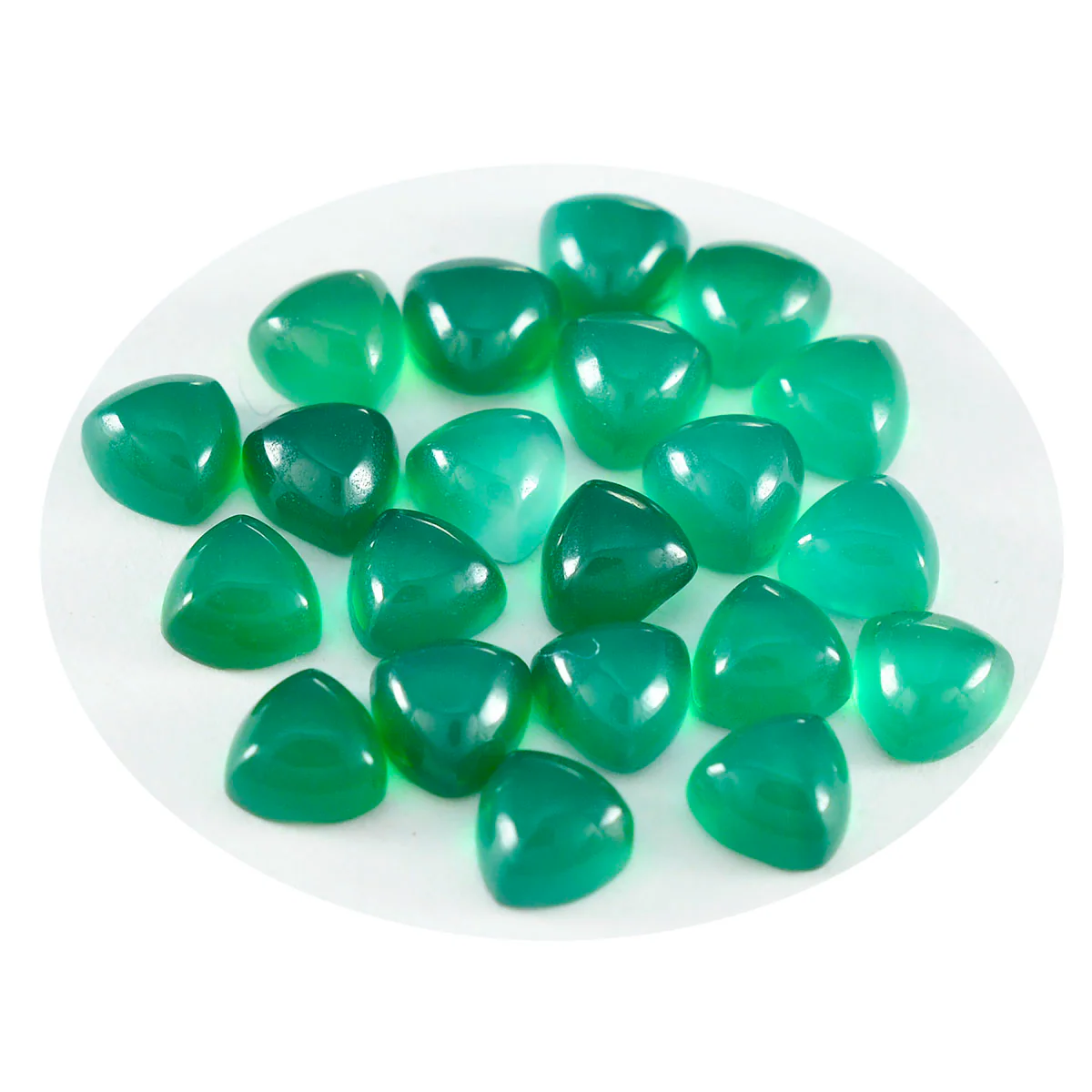 Green Onyx 10PC Tiny 5x5 MM Triangle Cabochon Green Natural semi Precious Gems - Image 2