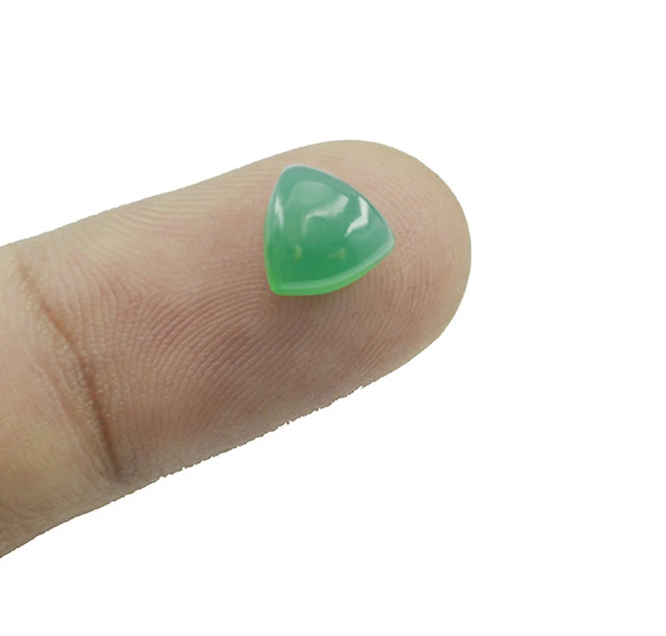 Green Onyx 10PC Tiny 5x5 MM Triangle Cabochon Green Natural semi Precious Gems - Image 4