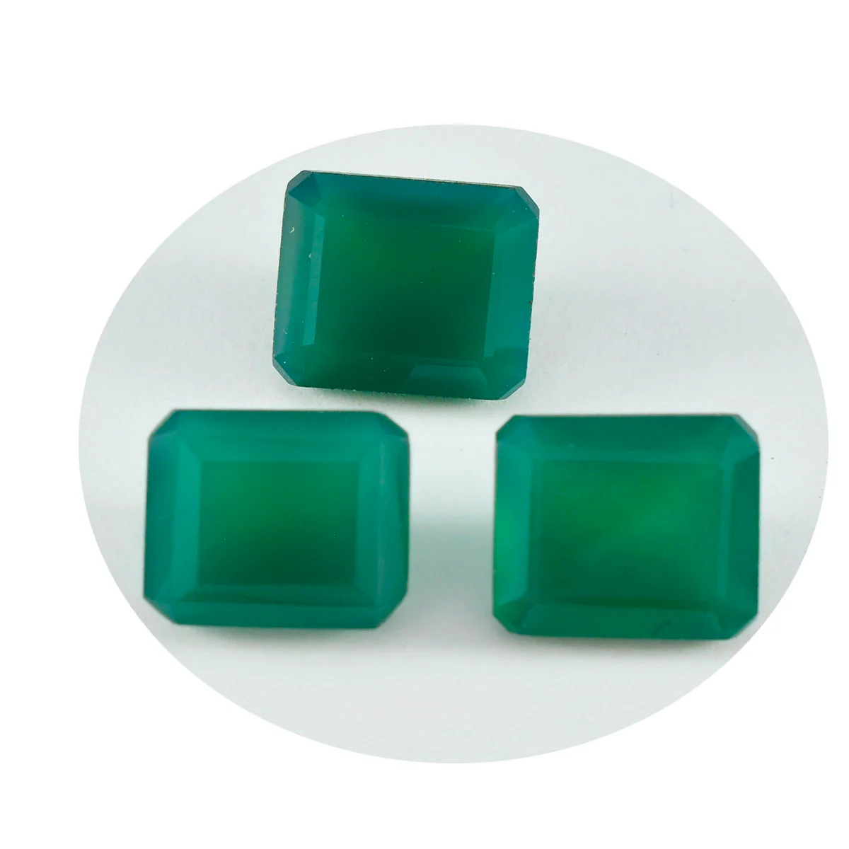 Green Onyx 1PC Chunky 12x16 MM Emerald Faceted Green Luster Semi Precious Loose Gems - Image 3