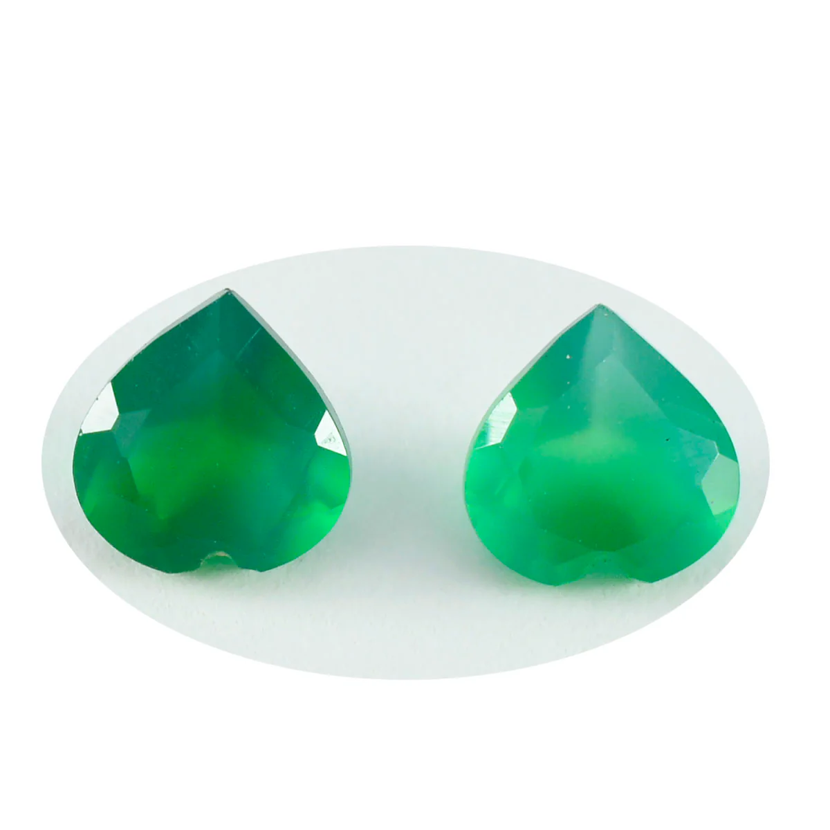 Green Onyx 1PC Chunky 13x13 MM Heart Faceted Green Natural Semi Precious Gems - Image 2