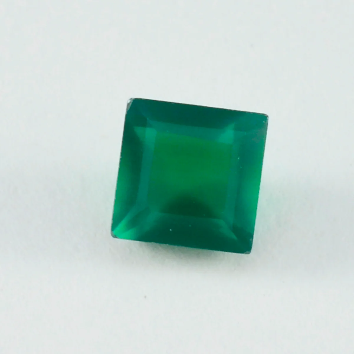 Green Onyx 1PC Chunky 14x14 MM Square Faceted Green Genuine Semi Precious Loose Gems