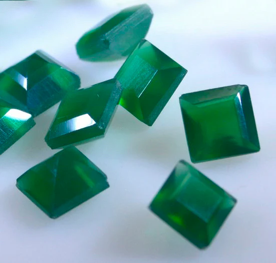 Green Onyx 1PC Chunky 15x15 MM Square Faceted Green Superior Semi Precious Loose Gemstone - Image 2