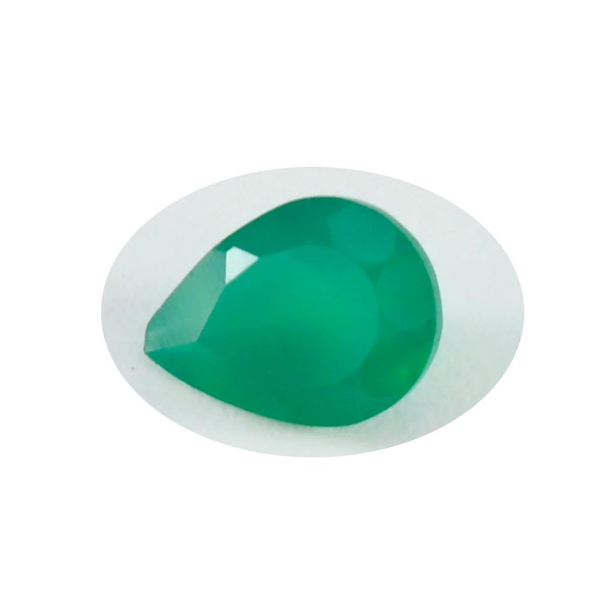 Green Onyx 1PC Chunky 15x20 MM Pear Faceted Green Genuine Semi Precious Loose Gems - Image 3