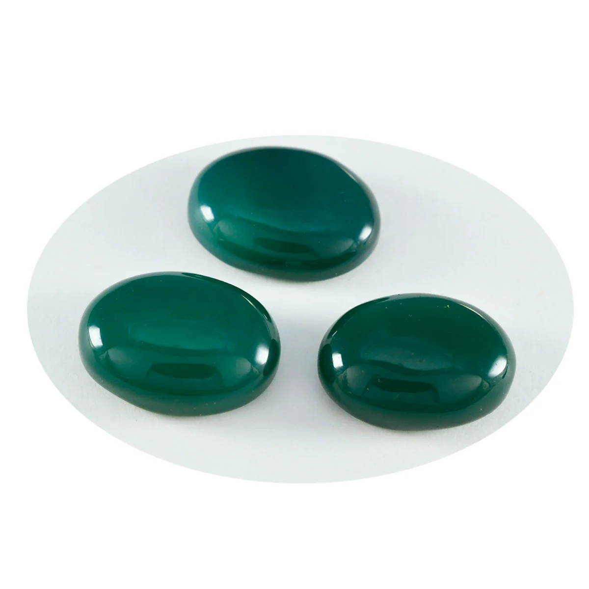 Green Onyx 1PC Large 10x12 MM Oval Cabochon Green Lustrous semi Precious Gems - Image 3