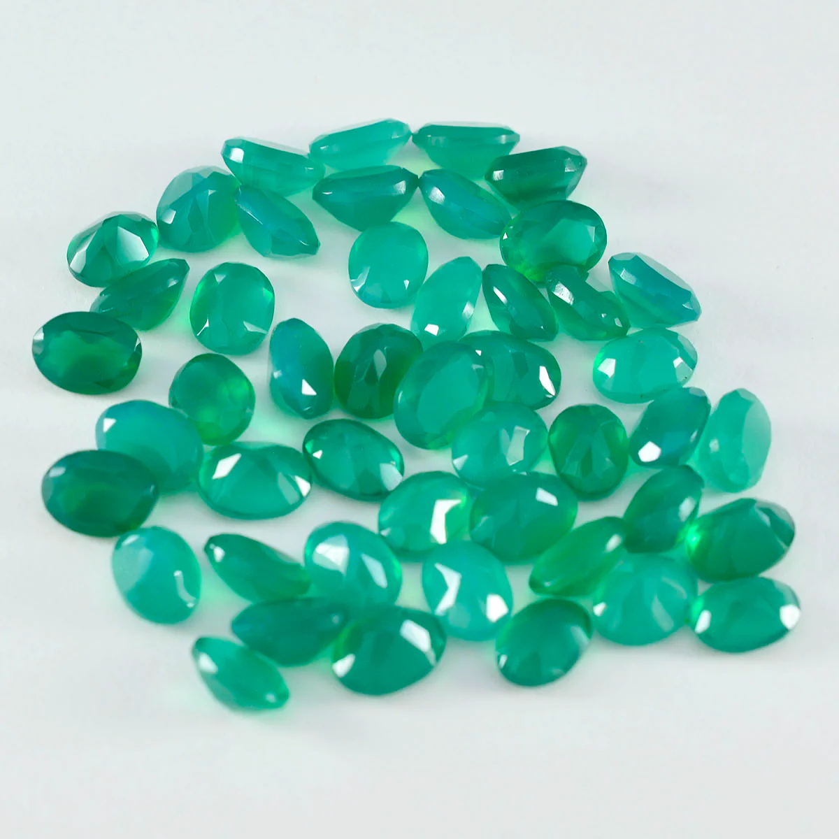 Green Onyx 1PC Large 8x12 MM Oval Faceted Green Natural Semi Precious Loose Gemstone - Image 2