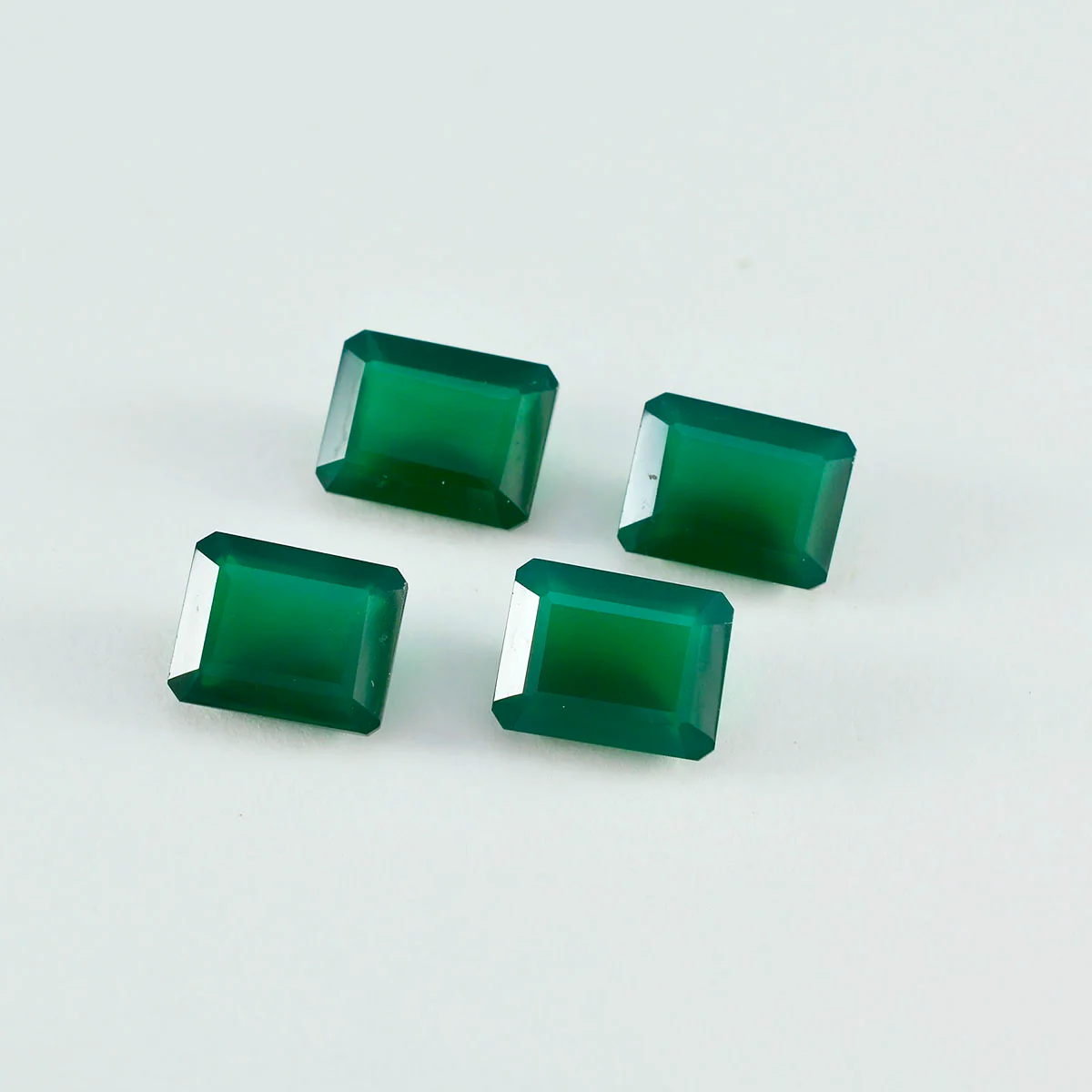 Green Onyx 1PC Medium 7x10 MM Emerald Faceted Green Pure Semi Precious Loose Gemstones