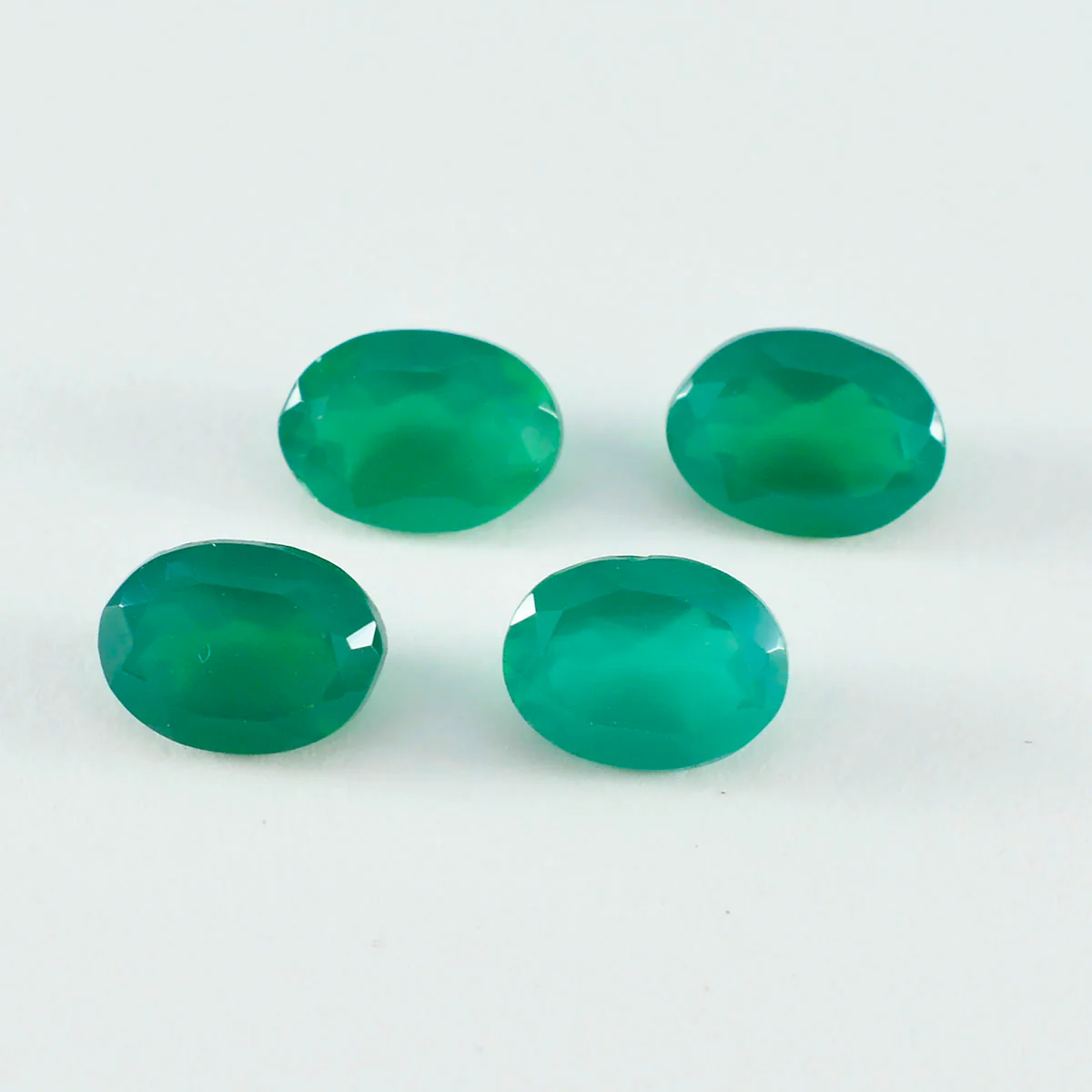 Green Onyx 1PC Medium 7x10 MM Oval Faceted Green Shine Semi Precious Loose Gemstones - Image 2