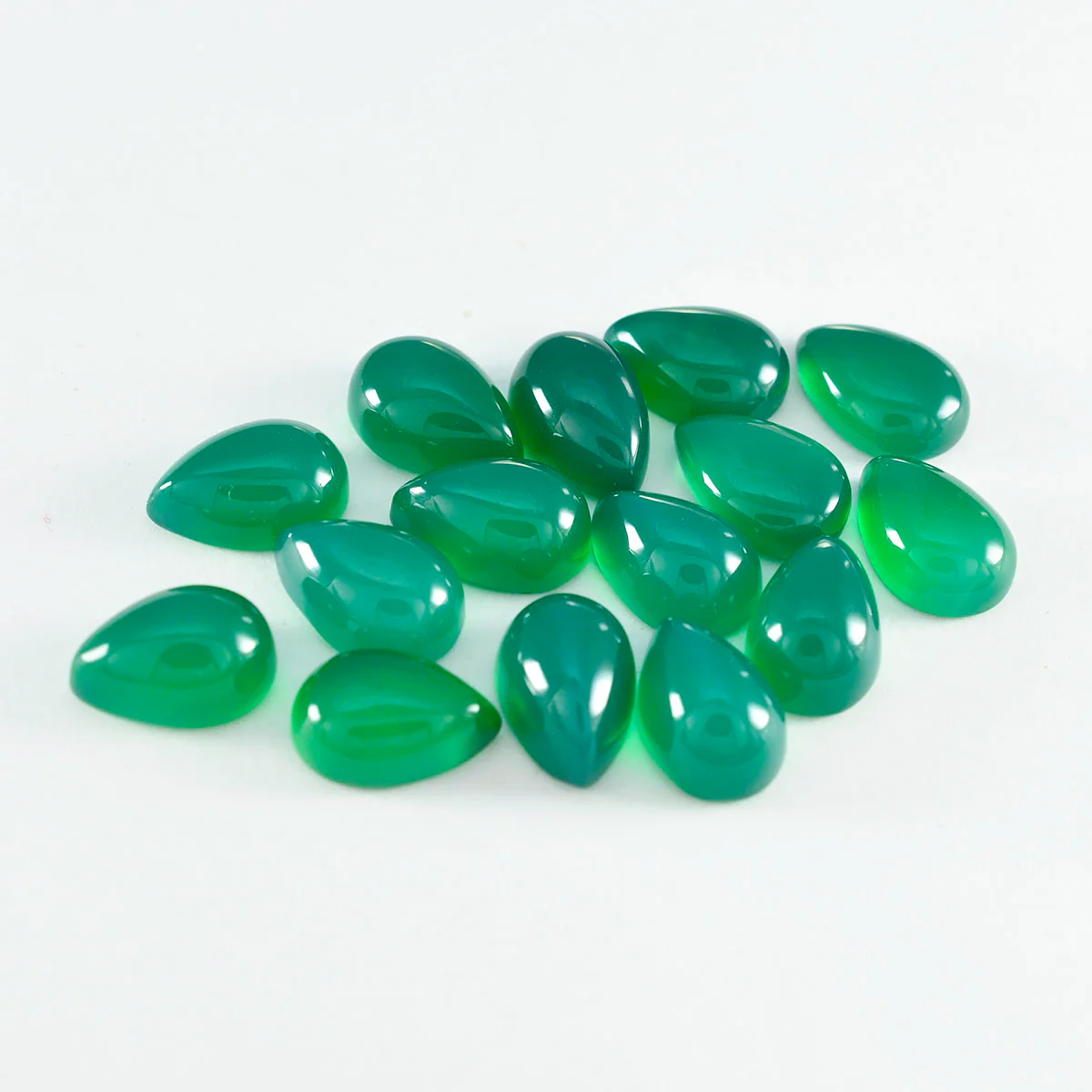Green Onyx 1PC Medium 8x10 MM Pear Cabochon Green Fine semi Precious Loose Gemstone - Image 3
