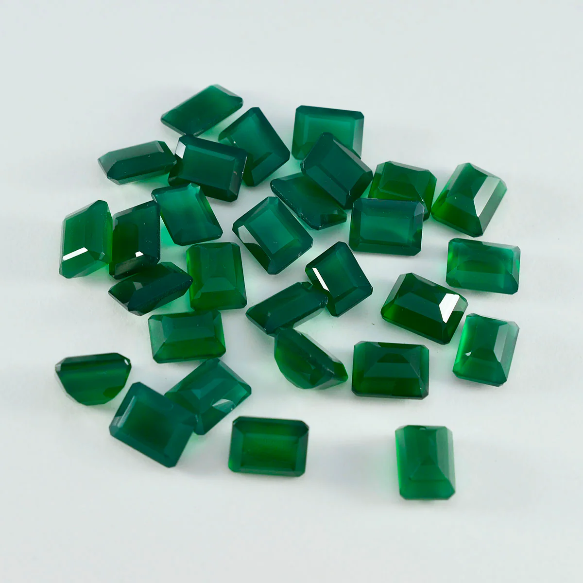 Green Onyx 1PC Small 6x8 MM Emerald Faceted Green Natural Semi Precious Gems - Image 3