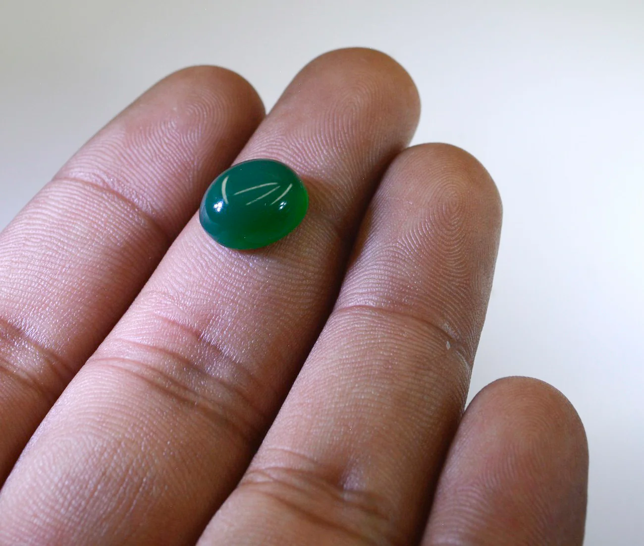 Green Onyx 1PC Small 6x8 MM Oval Cabochon Green Pure semi Precious Precious Gemstone - Image 4