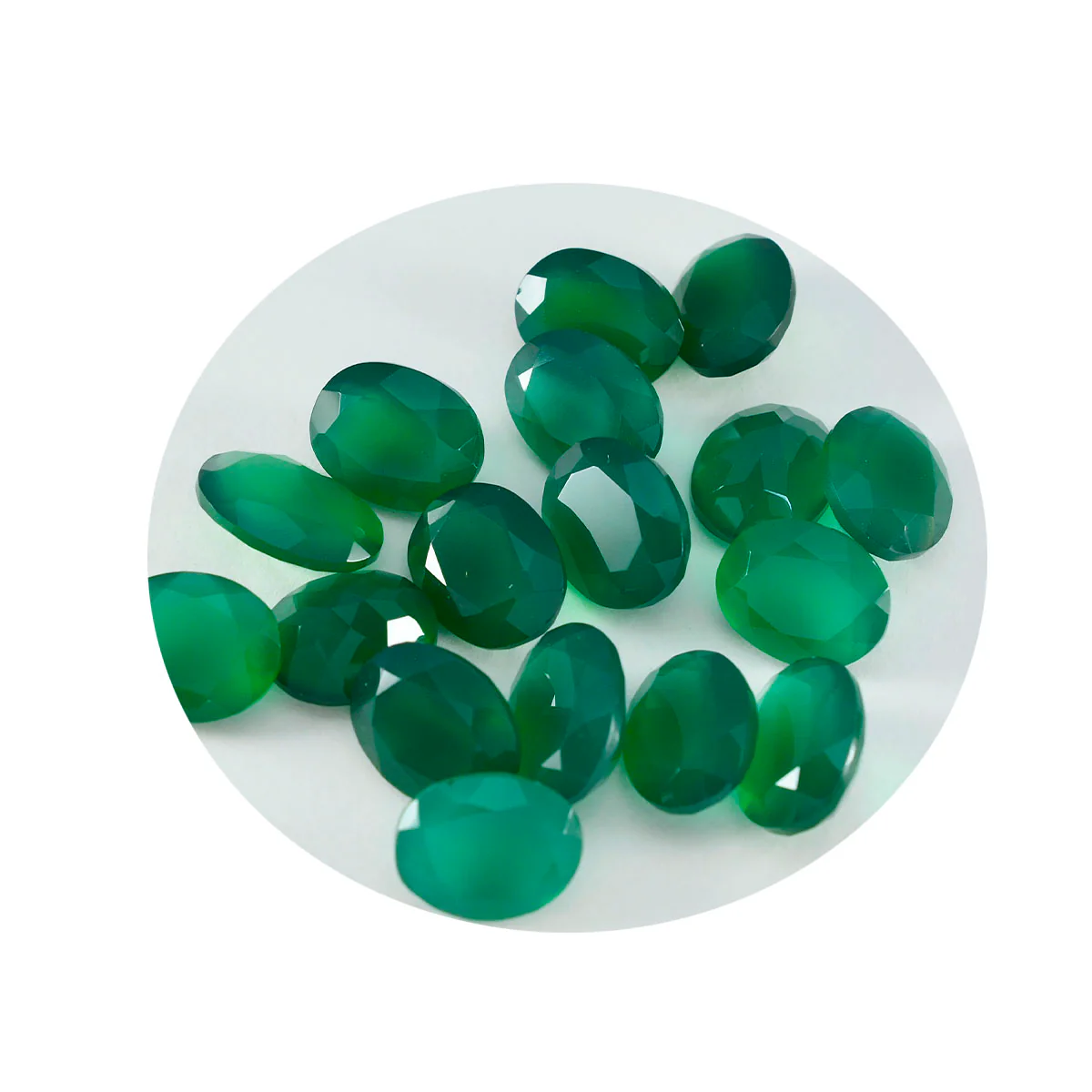 Green Onyx 1PC Small 6x9 MM Oval Faceted Green Luster Semi Precious Loose Gems - Image 3